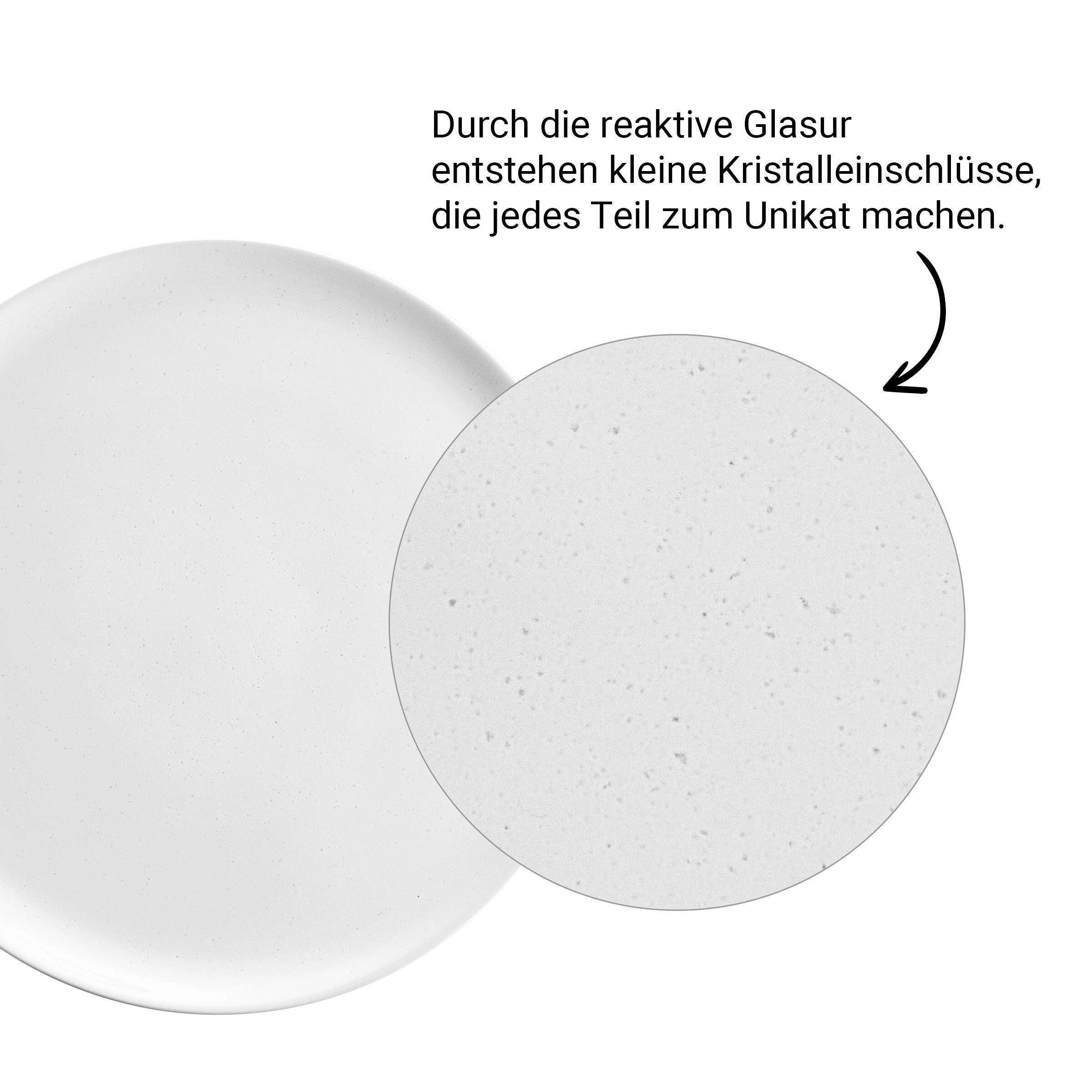 BUTLERS Single Geschirr-Set NATIVE 12-tlg., Steinzeug Geschirr-Set Weiß