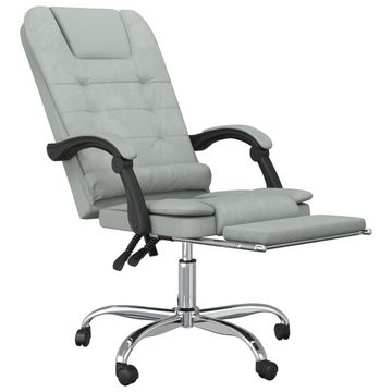 vidaXL Bürostuhl Bürostuhl mit Massagefunktion Hellgrau Samt (1 St)