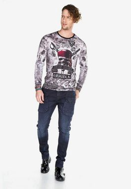 Cipo & Baxx Sweatshirt mit stylischem Allover-Print