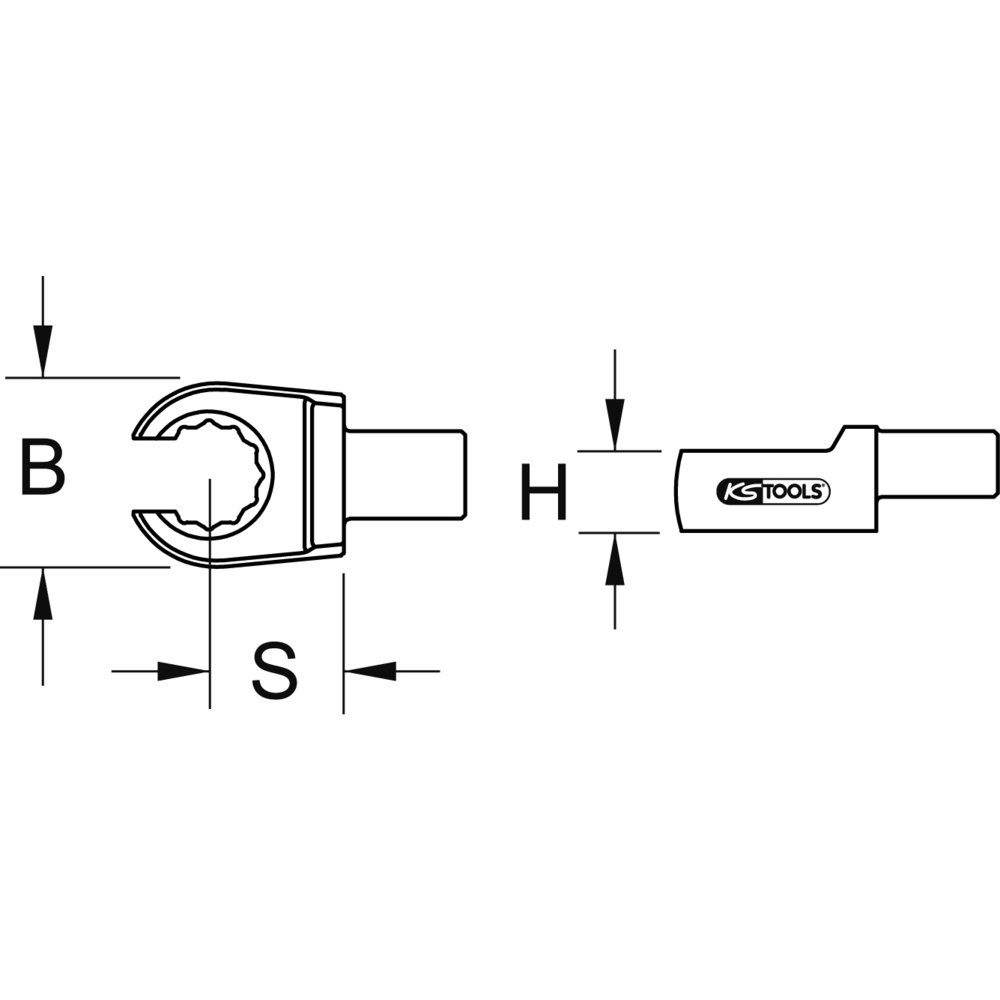 KS Tools 9x12mm Einsteck-Ringschlüssel Tools offen, 5162517 Maulschlüssel 17mm KS