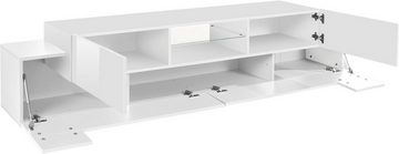 möbelando TV-Board Coro (BxHxT: 220x51x45 cm), in weiß mit 2 Türen und einem Einlegeboden