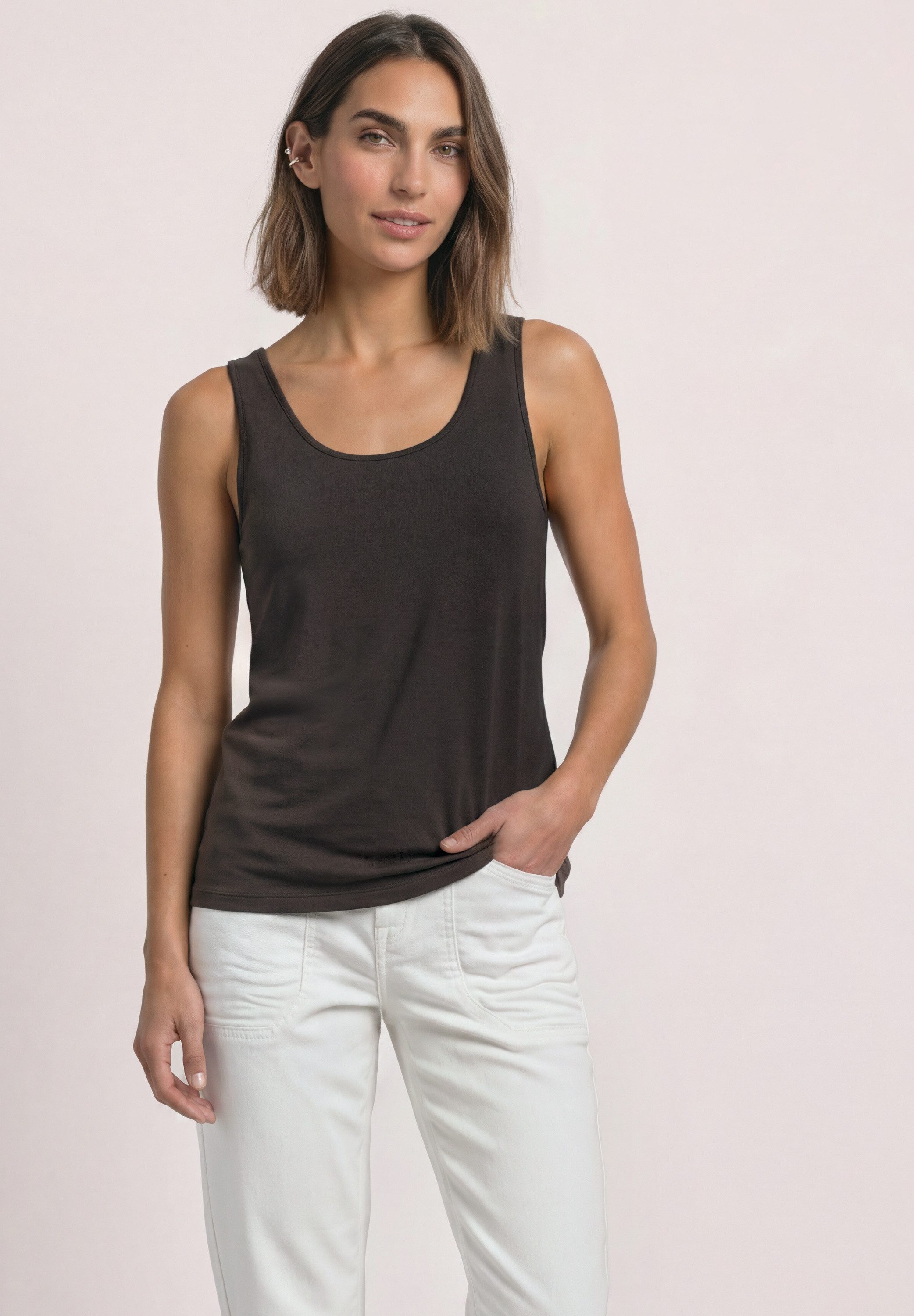 STREET ONE Trägertop aus softem Materialmix