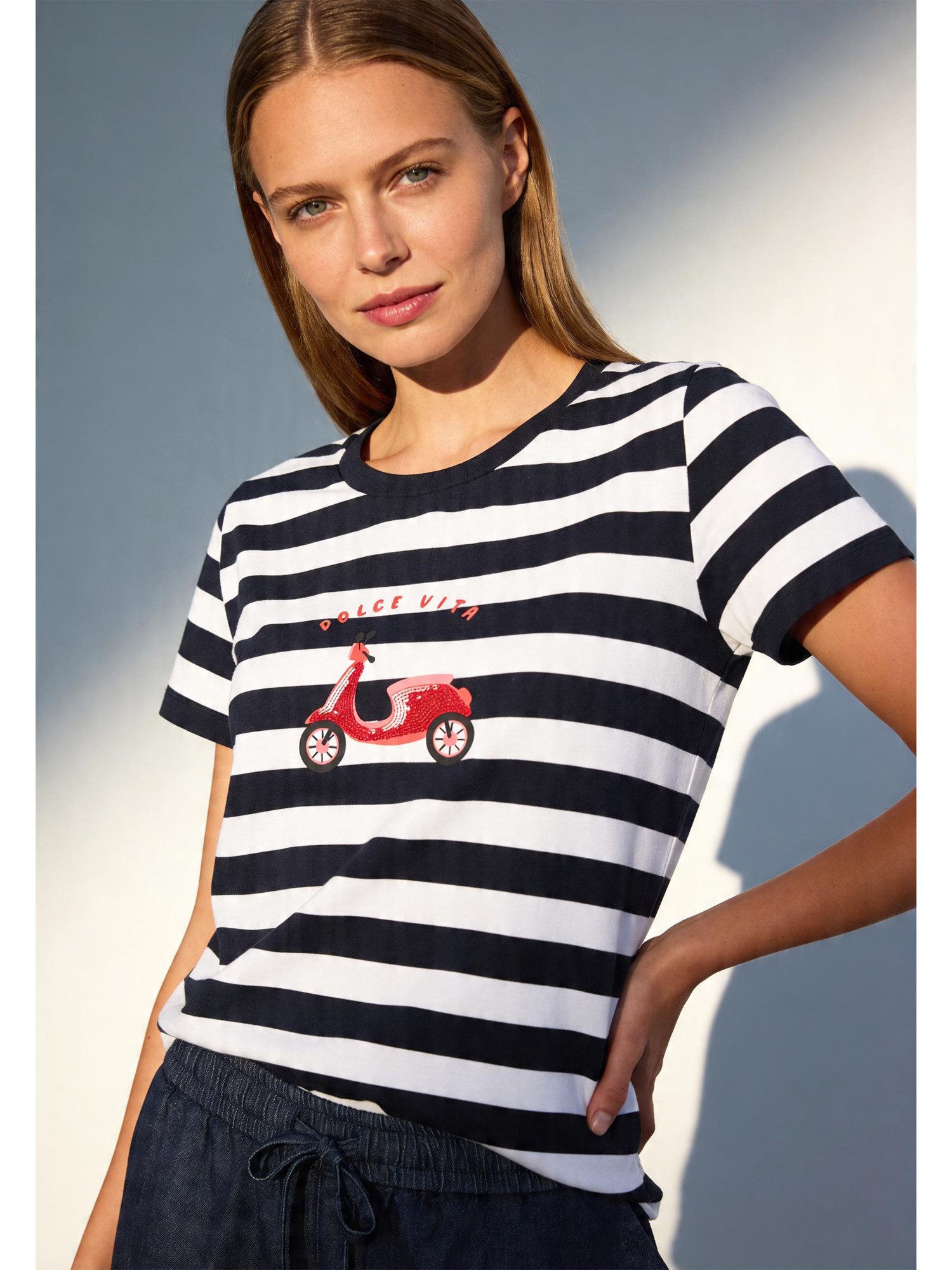 MORE&MORE Kurzarmshirt süßes, gestreiftes Kurzarmshirt, "Roller"