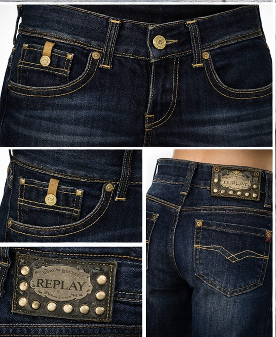 Kaiser24 Bootcut-Jeans Replay Damen Bootcut Jeans in Dunkelblau – 98% Baumwolle – Bild 5 von 5