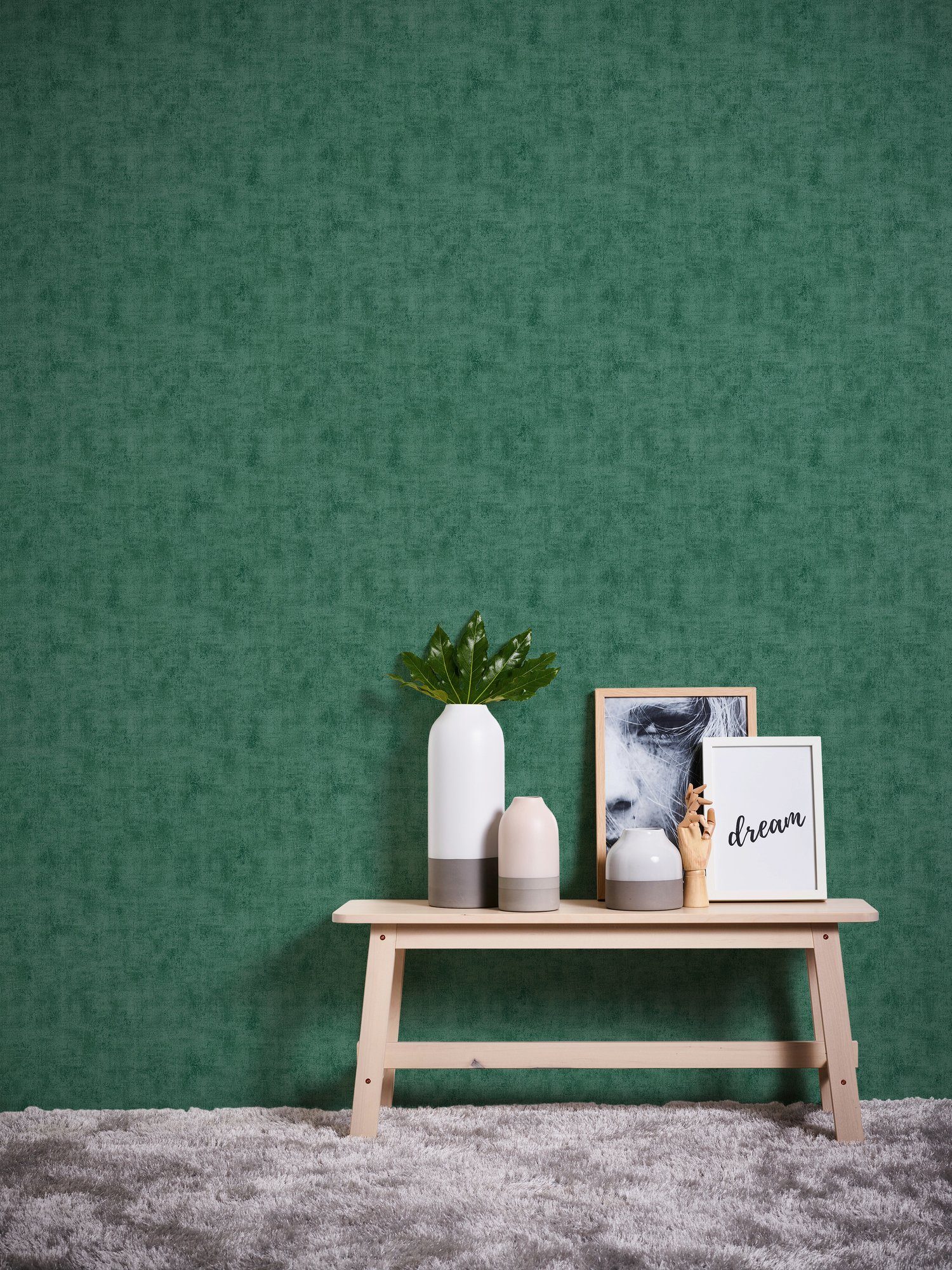 A.S. Création Vliestapete Neue Bude 2.0 Uni in Vintage Optik, leicht strukturiert, einfarbig, uni, unifarben, Tapete einfarbig Tapeten Wohnzimmer Schlafzimmer Küche modern Flur