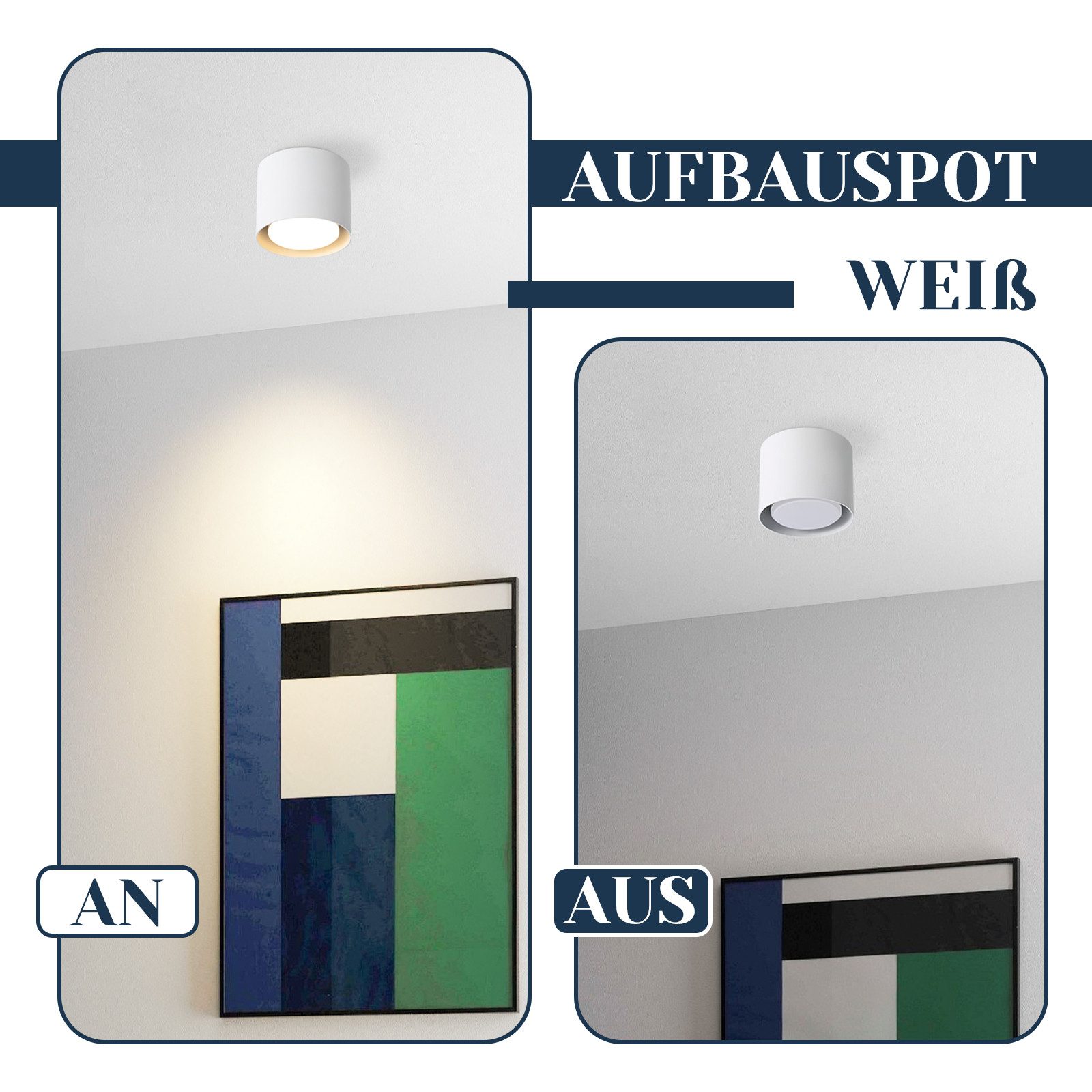 Foco led de superficie blanco redondo orientable 5w_voghion.com