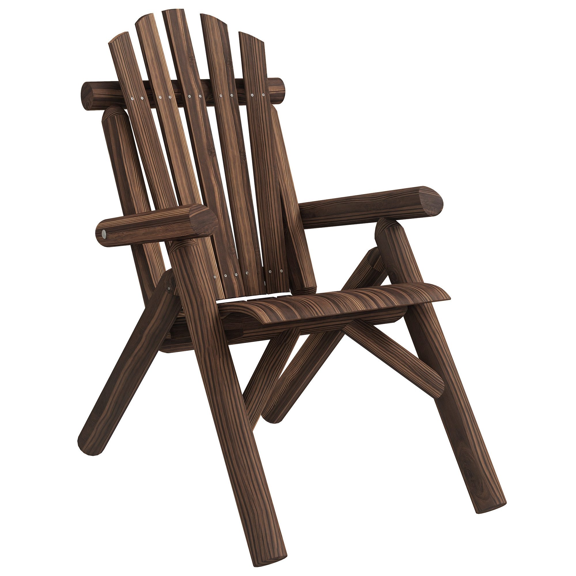 Outsunny Gartenstuhl Adirondack Gartensessel Hochlehner mit Armlehne (Holzs günstig online kaufen