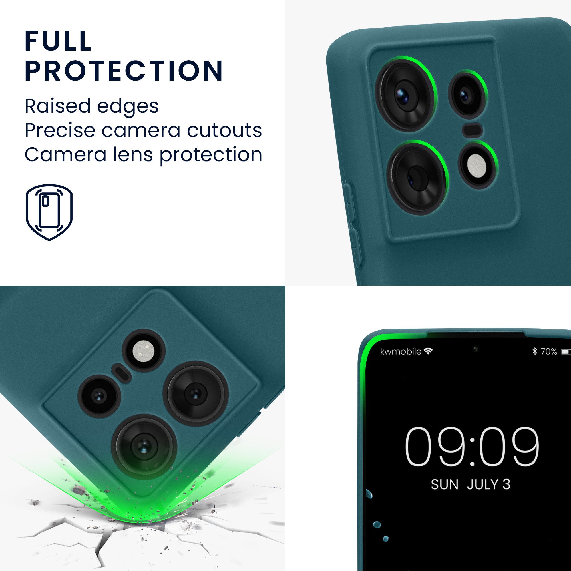 kwmobile Handyhülle Handyhülle für Motorola Edge 50 Pro Hülle, Weiches Handy Silikon Case - Schutzhülle Cover