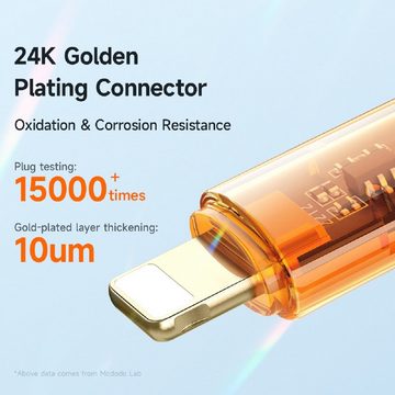 mcdodo CA-2081 Transparentes Schnellladekabel iOS Ladegerät Orange 1.2 m Smartphone-Kabel, (120 cm)