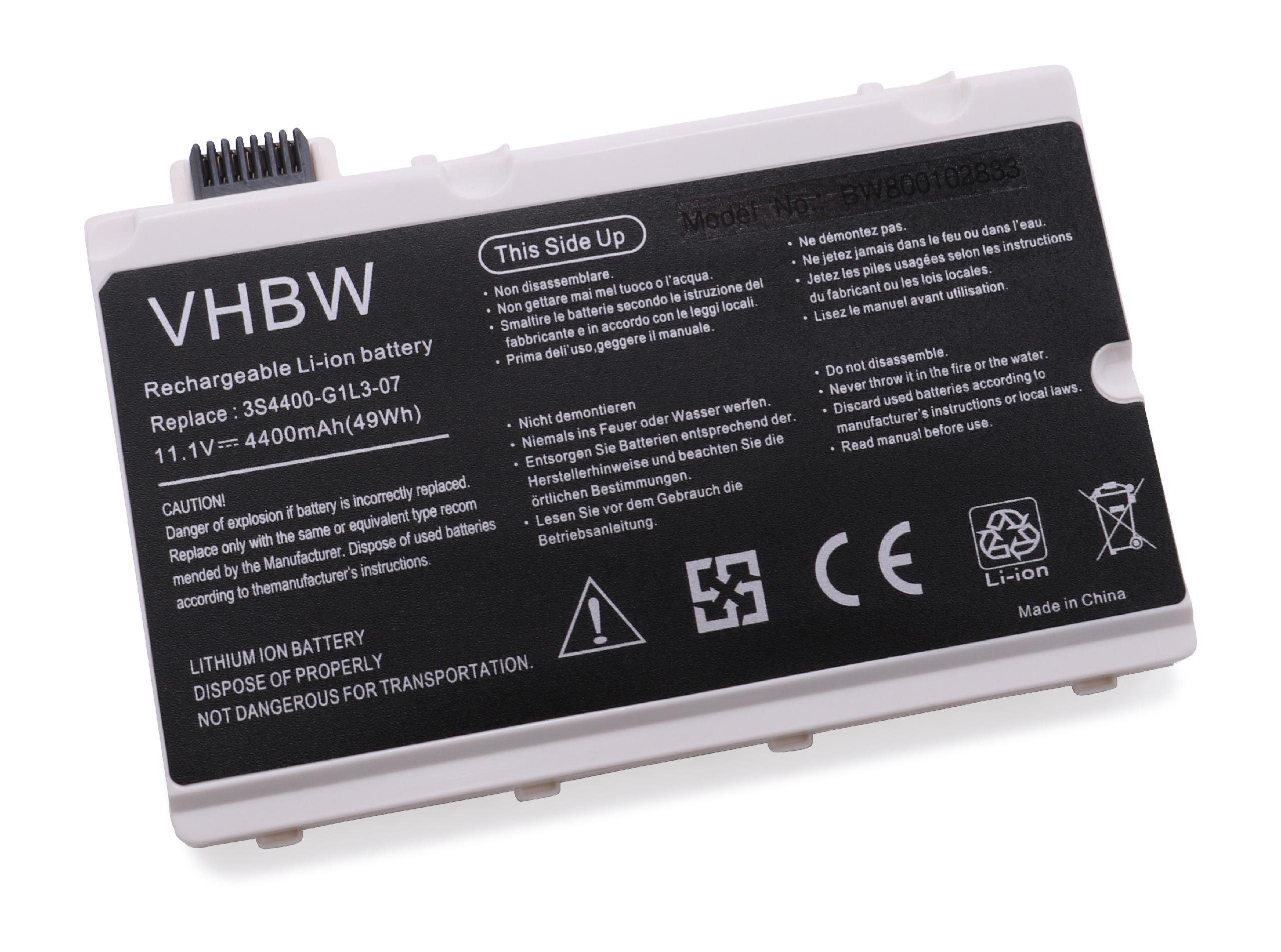 vhbw kompatibel mit Fujitsu Li-Ion 4400 Amilo Pi3525, Xi2550 (11,1 V) Pi3450, Laptop-Akku Siemens PI3540, mAh