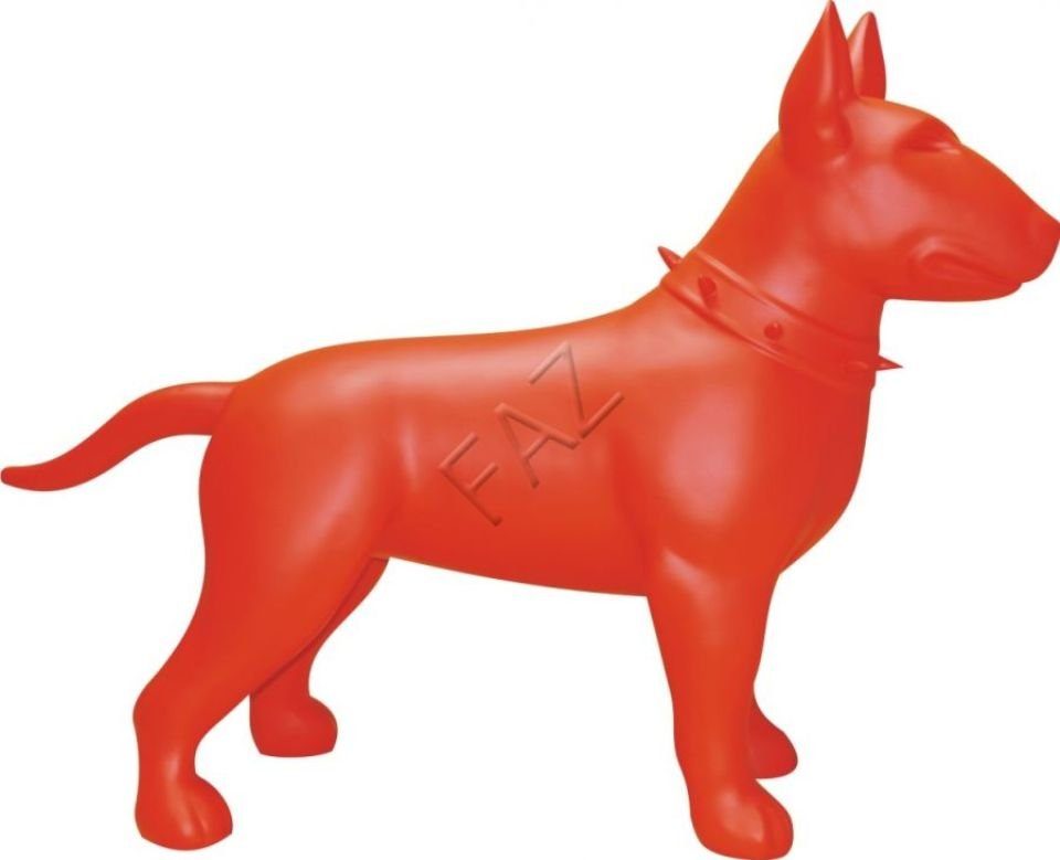 JVmoebel Skulptur Hund Figur Statue Skulptur Figuren Skulpturen Deko Pitbull Terrier Abstrakt Neu Rot
