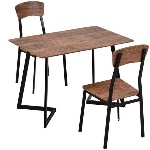 HOMCOM Sitzgruppe »Esszimmergarnitur mit 1 Tisch und 2 Stühle« online