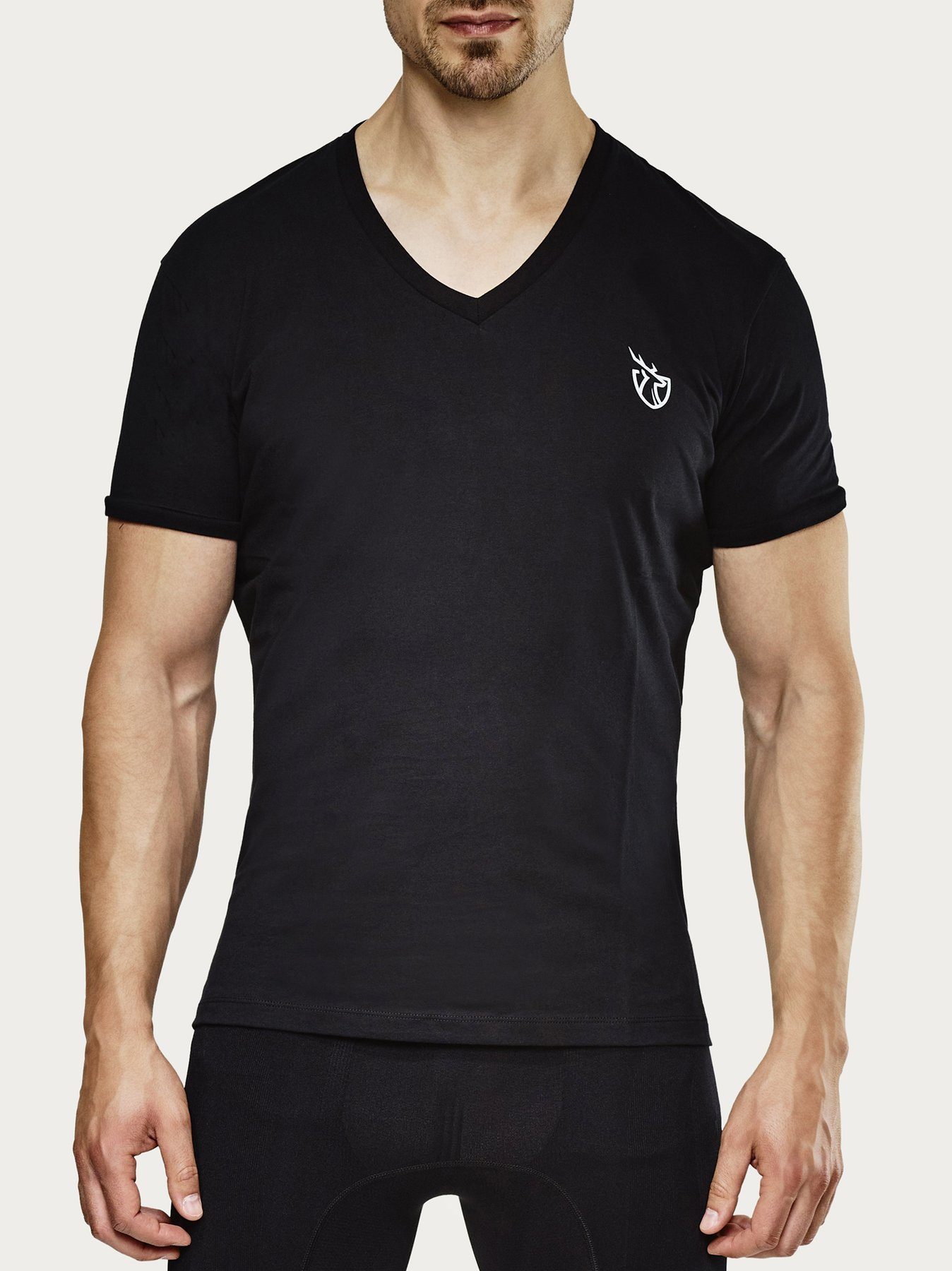 Logo T-Shirt Performance® Schwarz Basic Max mit Strammer