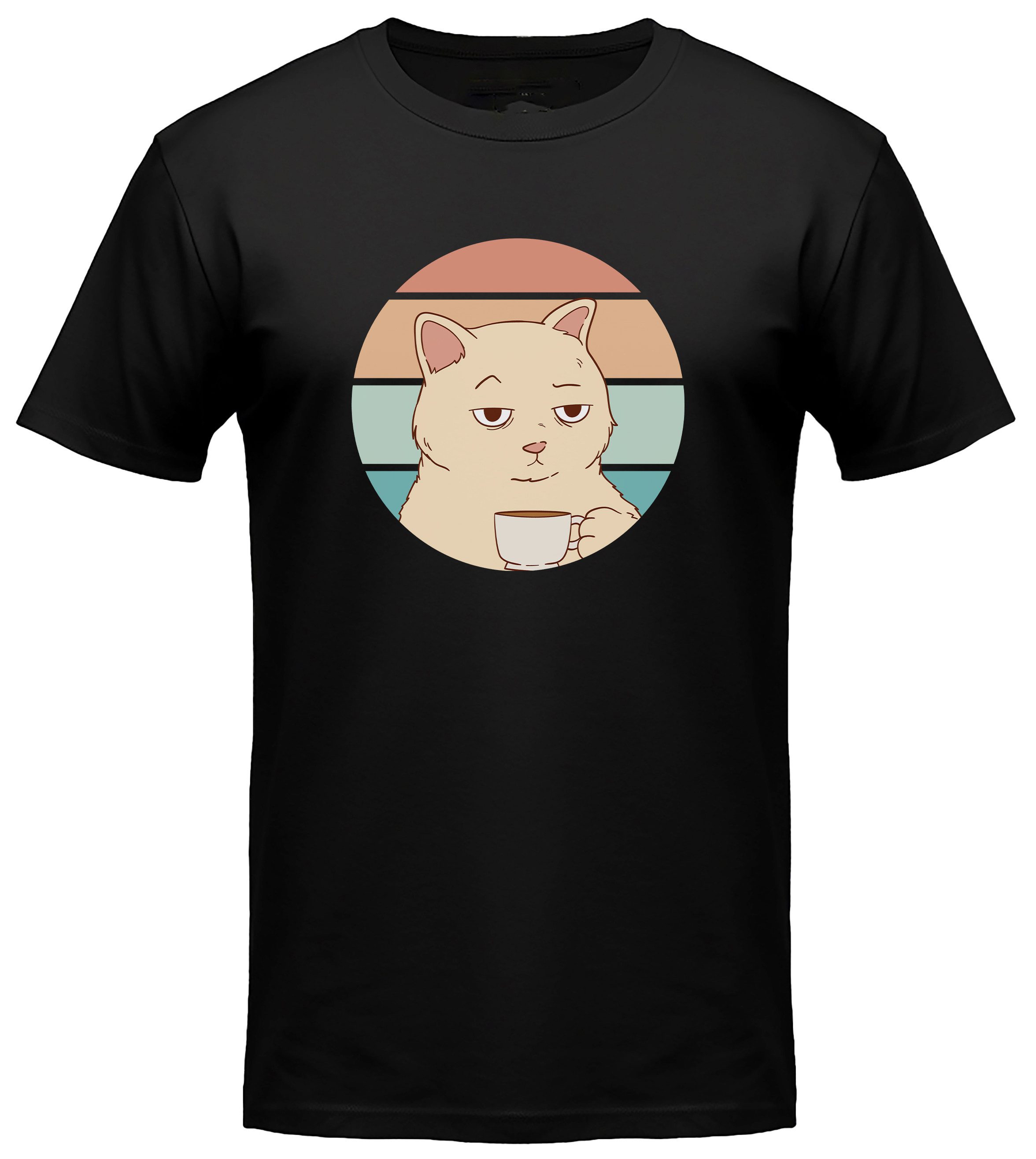 T-Shirt Katzen print Shirt Retro