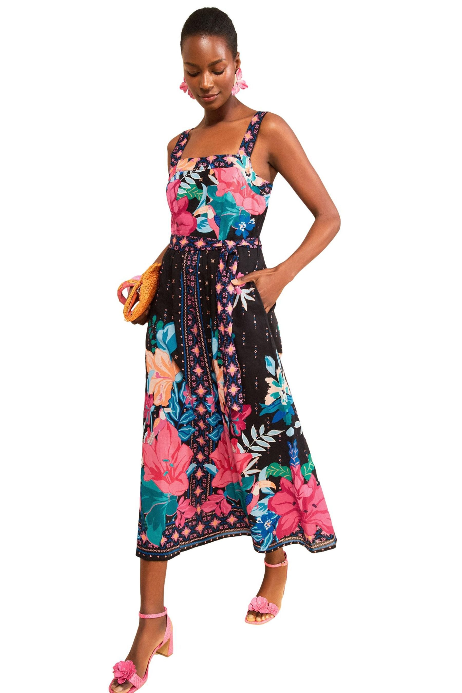 Love & Roses Midikleid Love & Roses Midikleid aus Baumwolle, Kurzgröße (1-tlg)