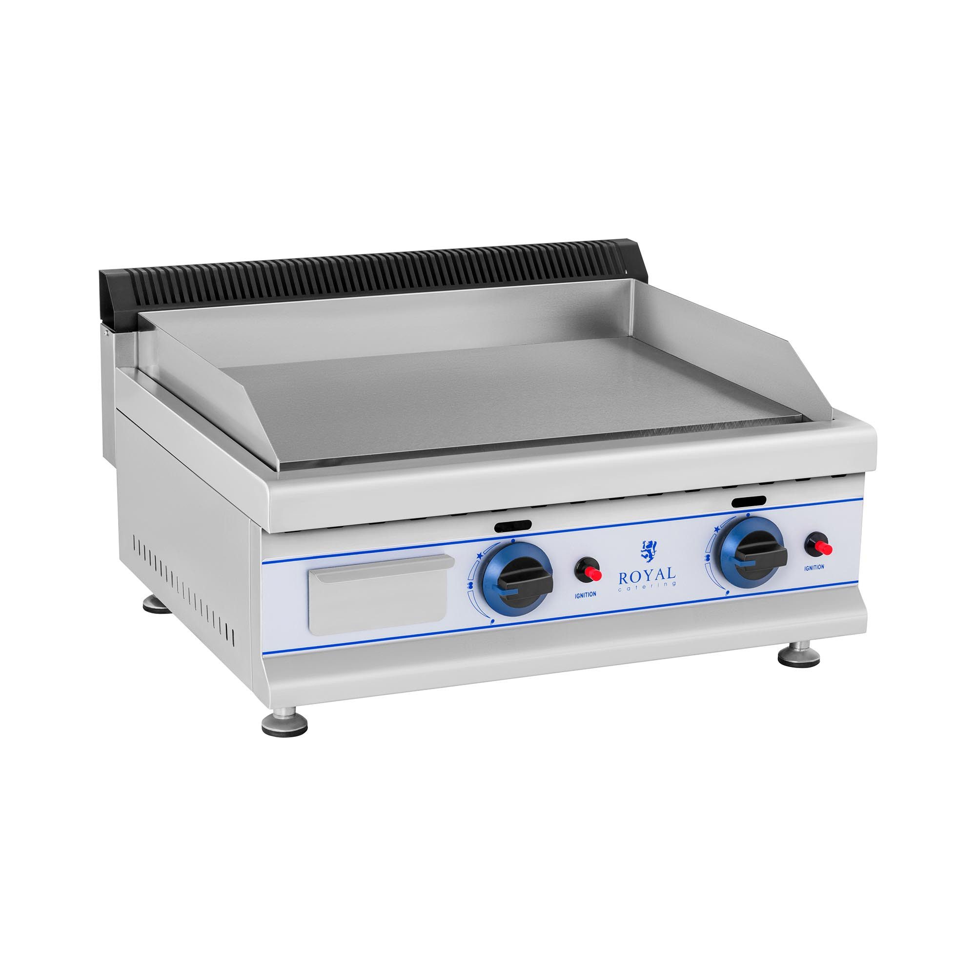 Royal Catering Gasgrill Doppel Grillplatte 65 cm Griddle Bratplatte Griddleplatte glatt