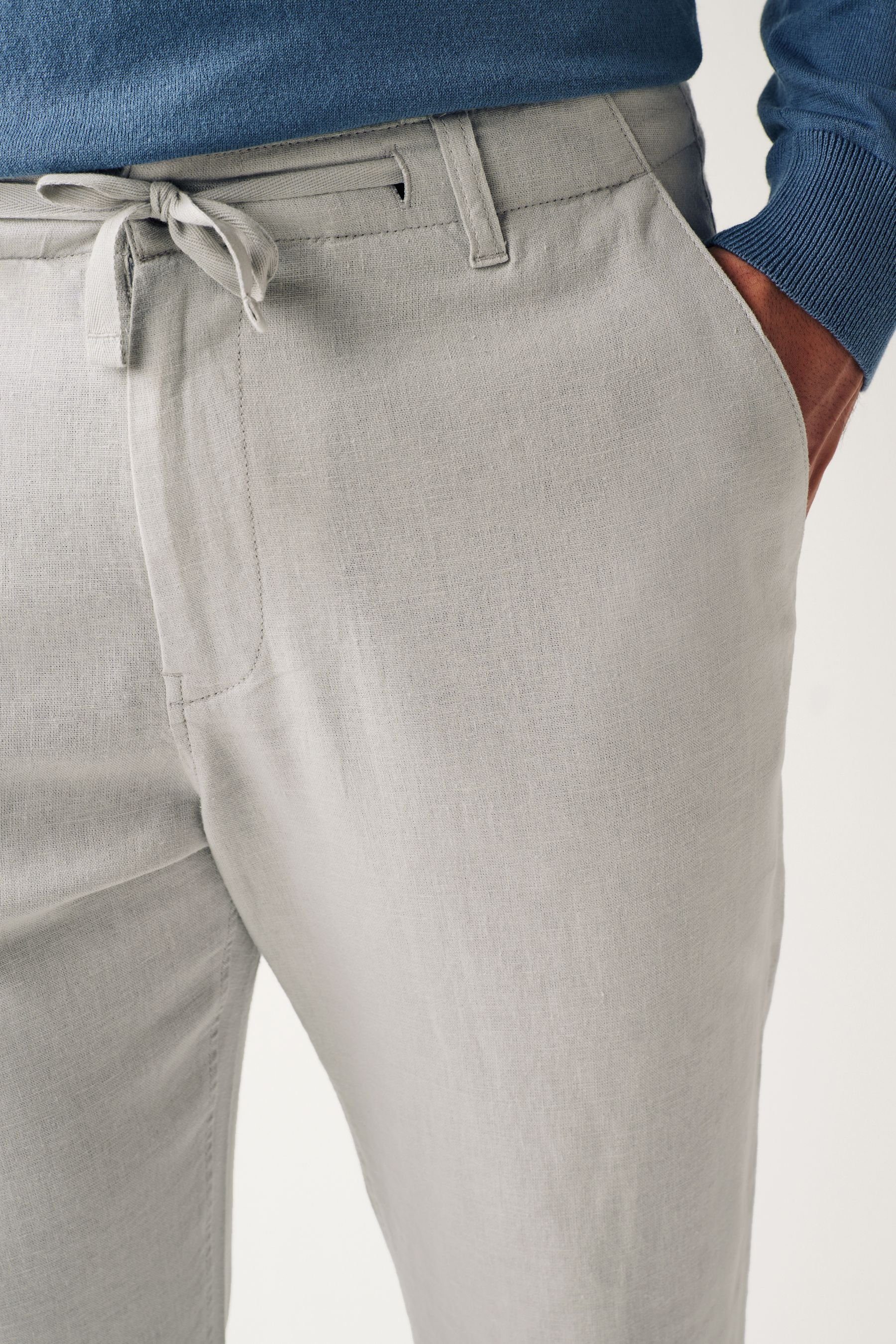 Next Stoffhose Hose mit Kordelzug aus Leinenmischung (1-tlg)