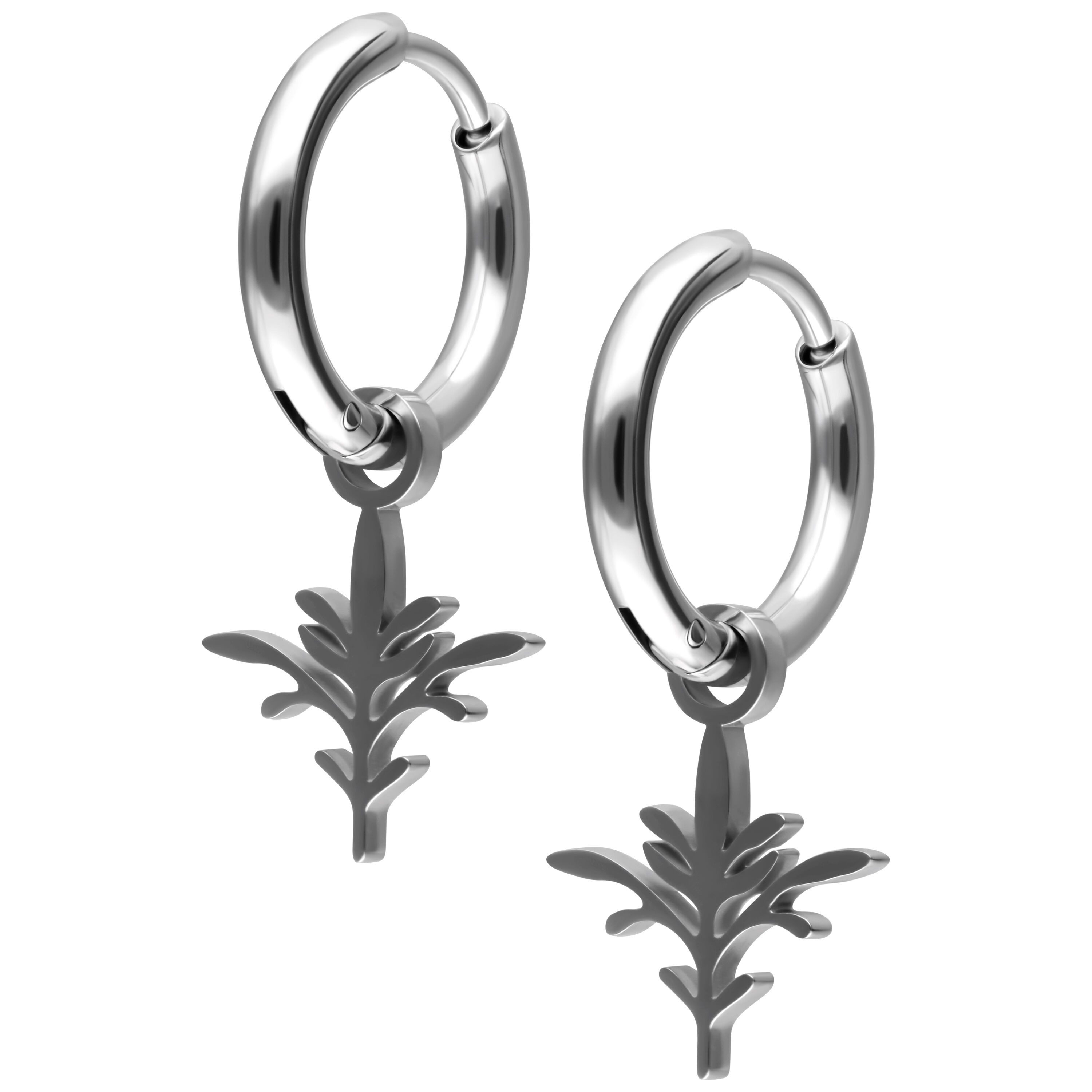 Paar Ohrhänger Mini Branch Hoops Pair - Silber