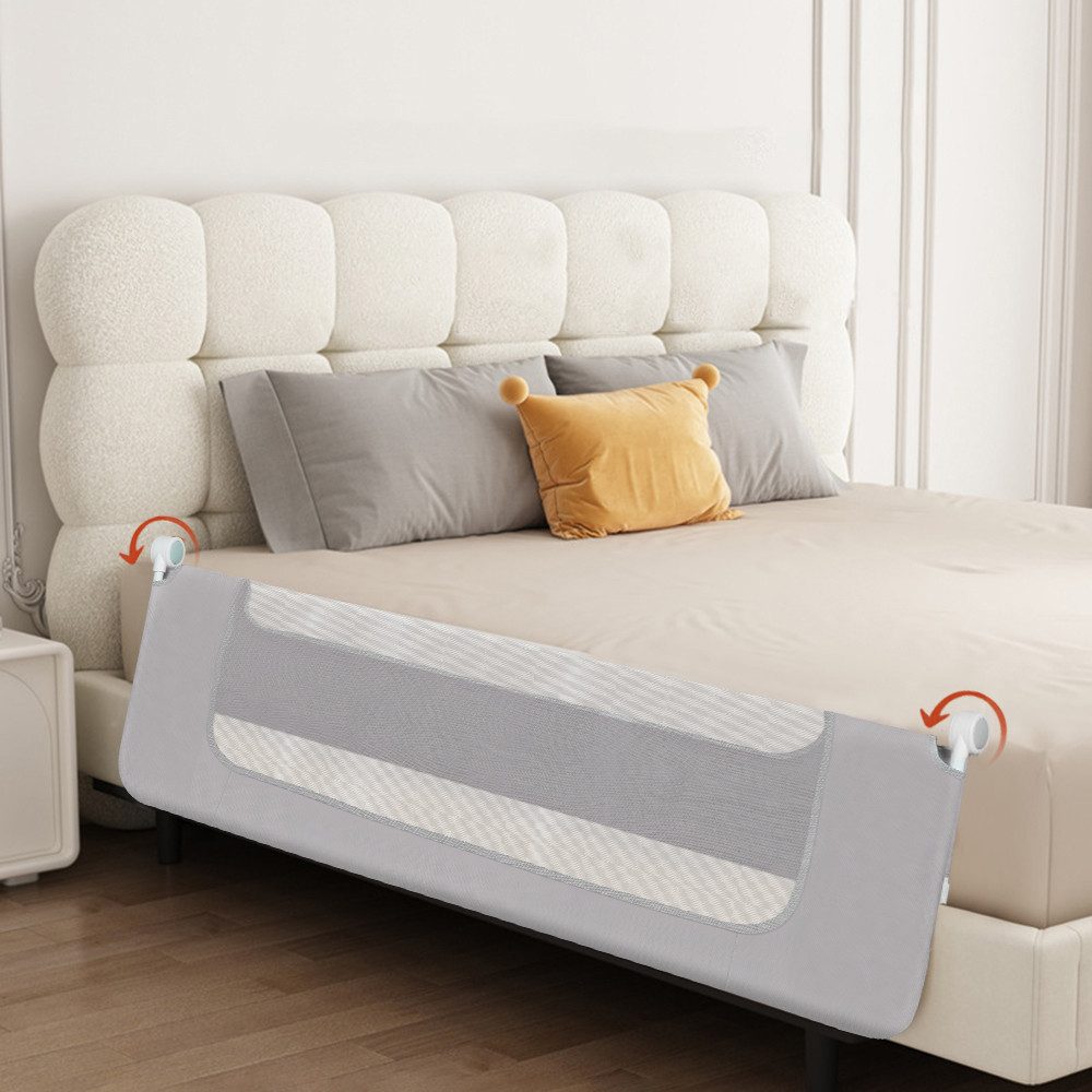 JEOBEST Bettschutzgitter Portable Bed Rail, Klappbares Bettgitter, Kinderbettgitter, (1St)150/180/200cm, Netzgewebe, Einfache Montage, Robuste Konstruktion