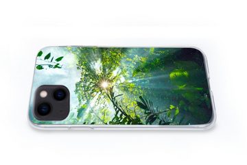 MuchoWow Handyhülle Die Sonne scheint durch die Wälder eines Regenwaldes in Malaysia, Handyhülle Apple iPhone 13, Smartphone-Bumper, Print, Handy