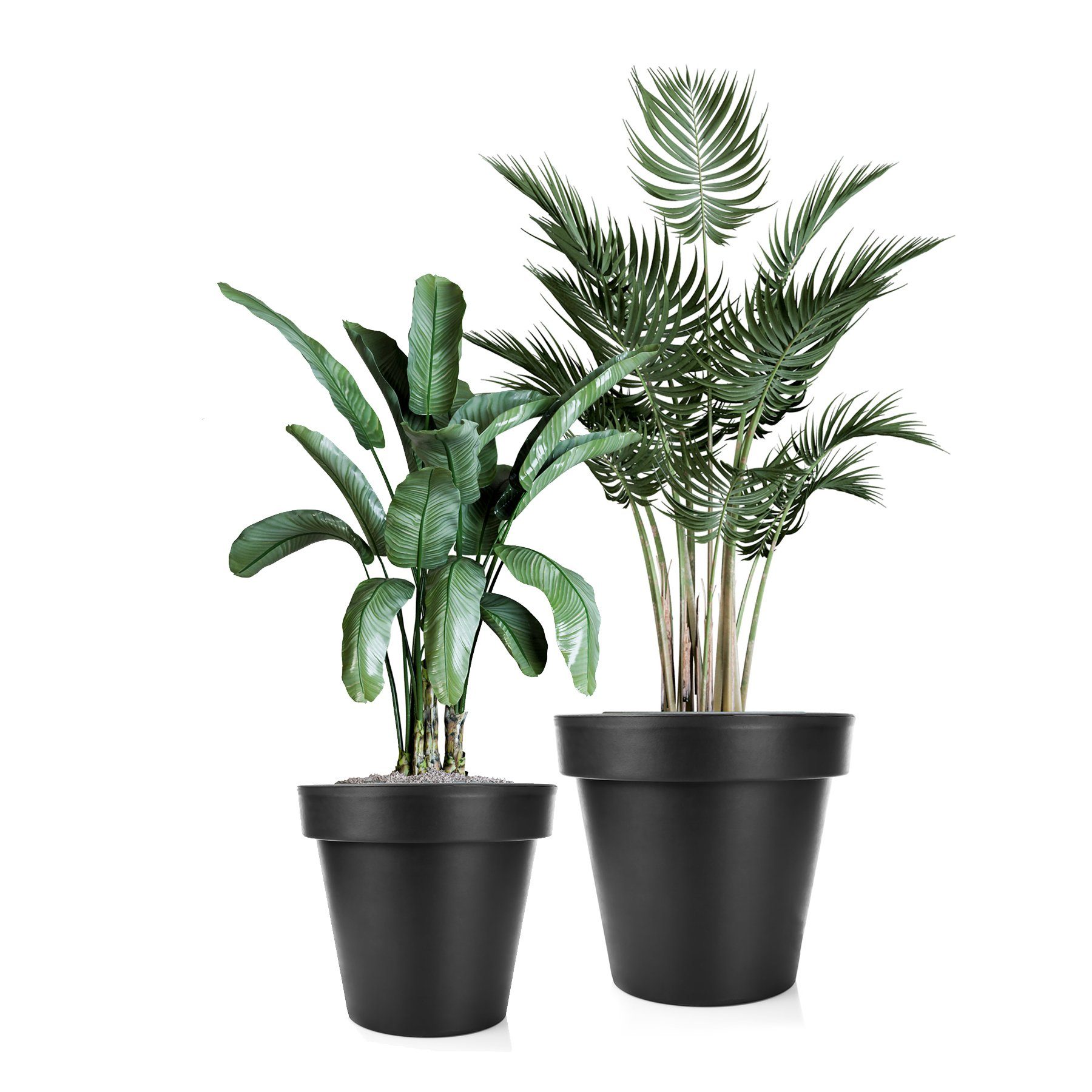 BigDean Blumentopf 2er SetPflanzkübel ø 40 & 50 cm anthrazit wetterfester Blumenkübel (Set, 2 St., Pflanzkästen), Pflanzkübel, Blumentopf, Indoor & Outdoor geeignet, Wetterfest