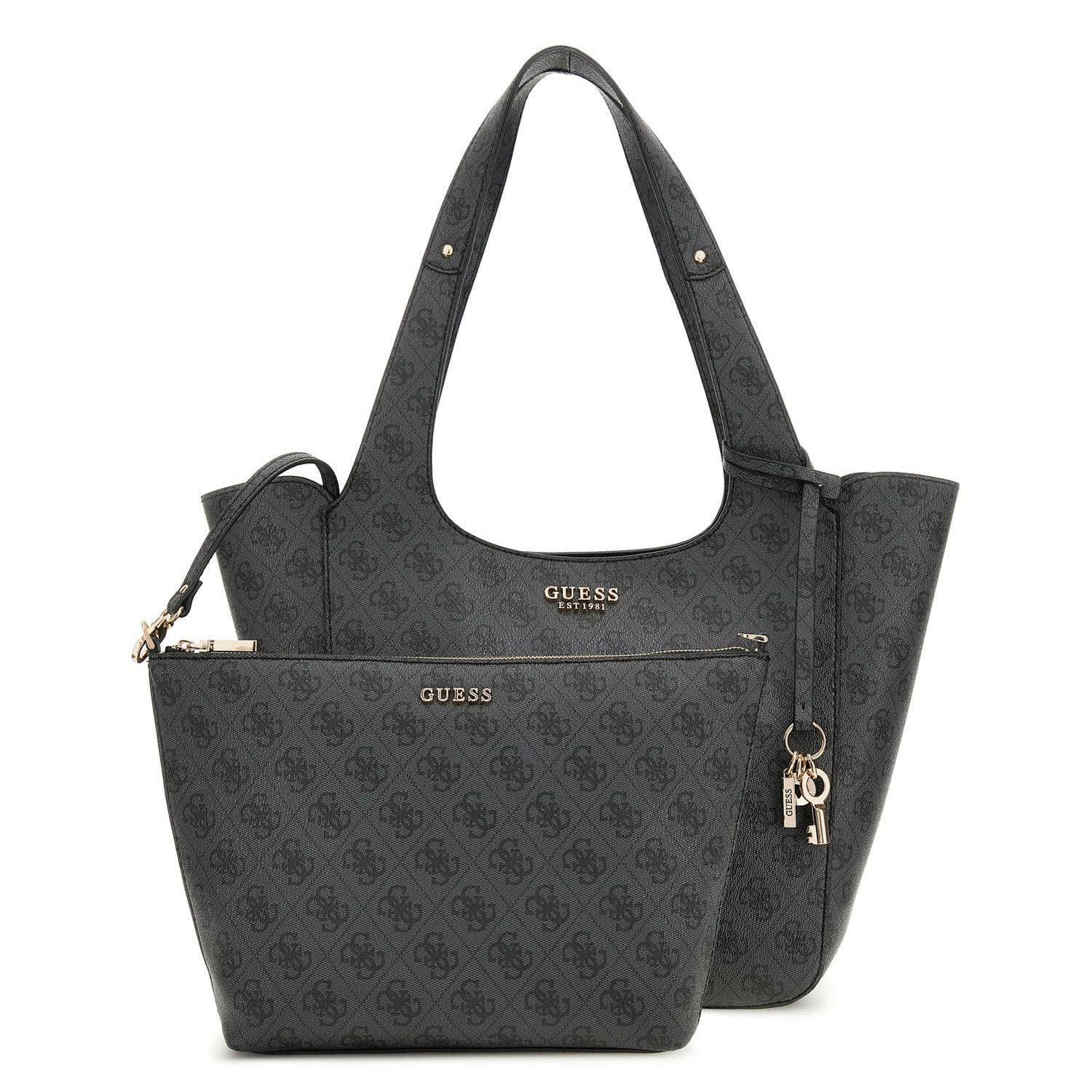 Guess Umhängetasche GUESS Сумки для покупок Handtasche Calista Coal Logo (1, 1-tlg., 1)