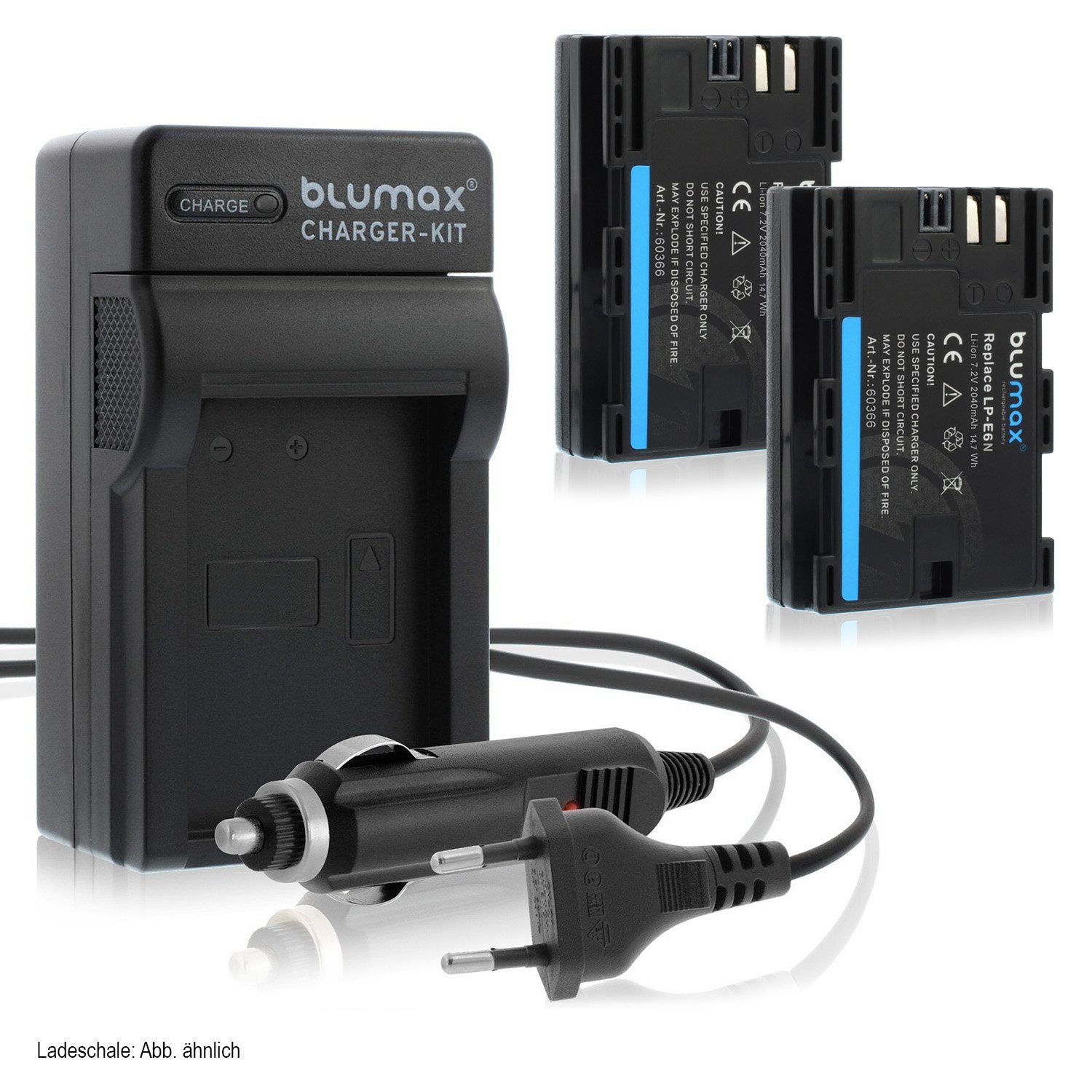 Blumax Set mit Lader für Canon LP-E6NH EOS R5 R7 2040mAh Kamera-Akku