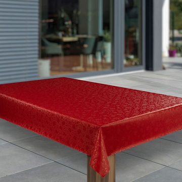 laro Tischdecke Wachstuch-Tischdecken Abwaschbar Rot geprägt rechteckig