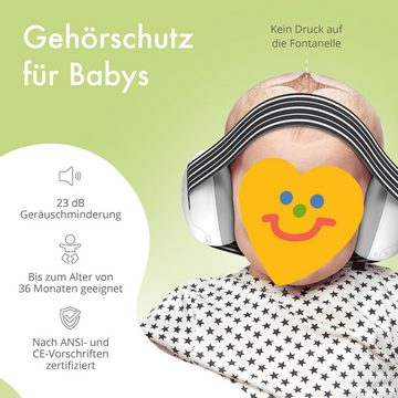 STERNENLICHT Kapselgehörschutz Gehörschutz für Babys bis 36 Monate, kein Druck auf die Fontanellen, (Rutschfest, gute Abdichtung, 1 St., 23 dB, Baby-Lärmschutzkopfhörer verhindern Gehörschäden), Verbessern Sie den Schlaf unterwegs mit dem verstellbaren Kopfband