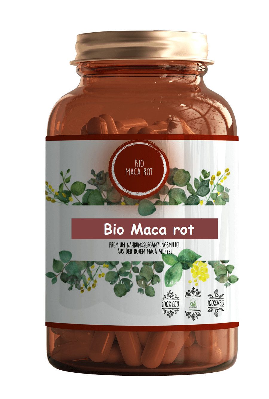 You&Nature Bio MACA rot 500 mg 300 Tabletten 100% Rotes Maca-Wurzelpulver Tabletten, 300 St., 150 g, Maca rot, vegan, bio