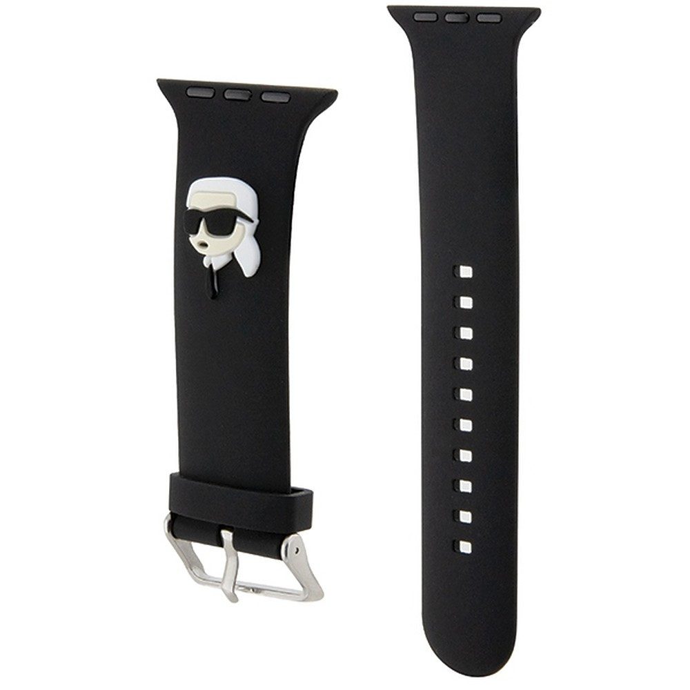 KARL LAGERFELD Smartwatch-Armband Ersatzarmband Wechselarmband Sportarmband, 3D-Karl-Kopf, Silikon, Edelstahlschnalle, verstellbar
