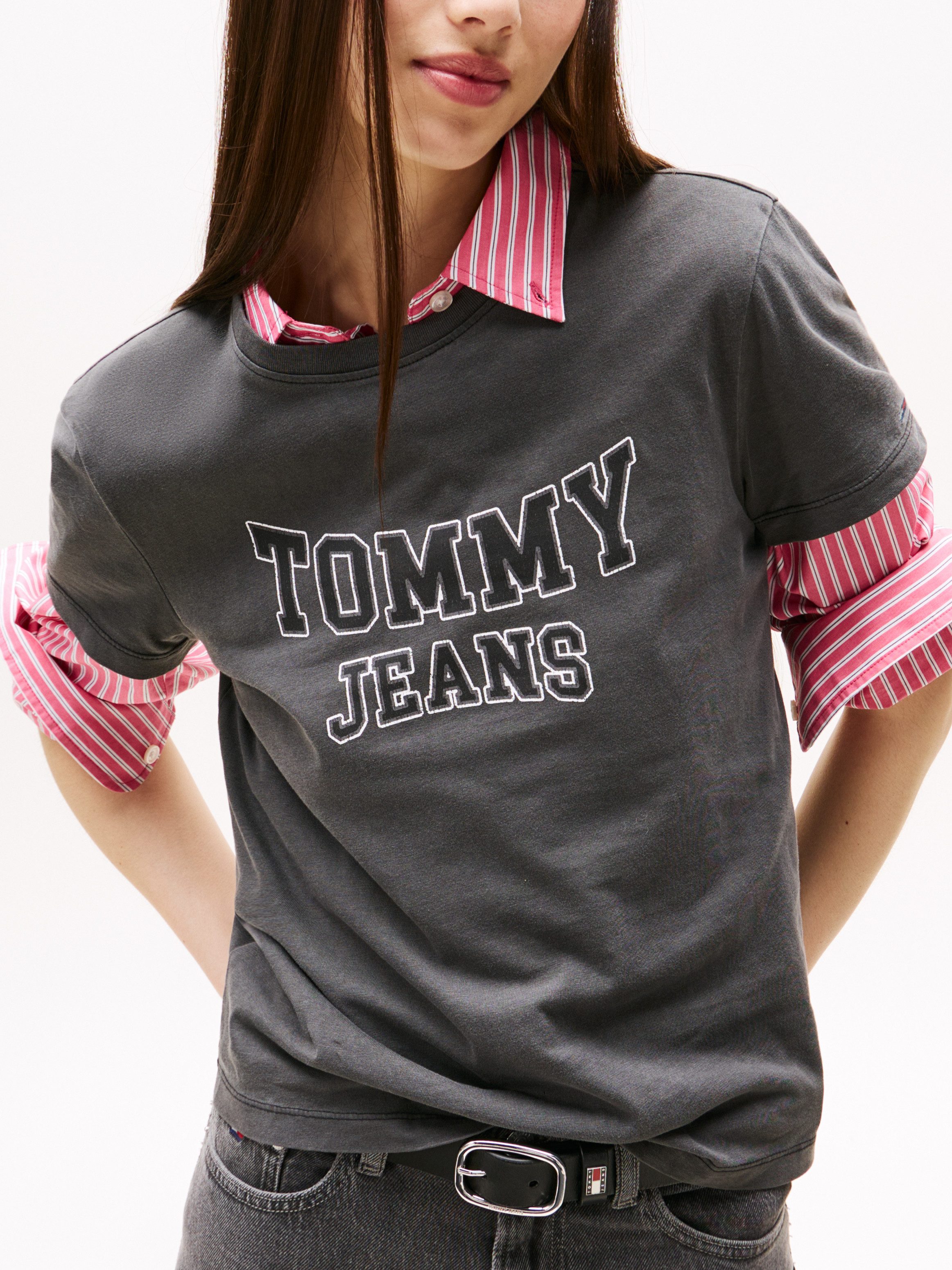 Tommy Jeans Kurzarmshirt TJW REG VARSITY TEE EXT Baumwolle, Logo Print günstig online kaufen