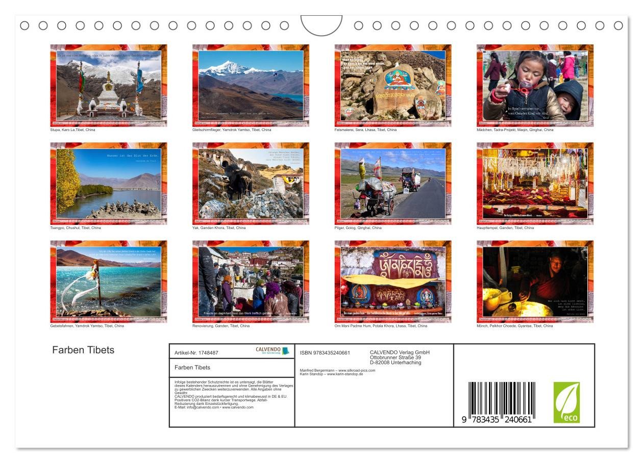 Thumbnail - CALVENDO Wandkalender Farben Tibets (Wandkalender 2025 DIN A4 quer), CALVENDO Monatskalender