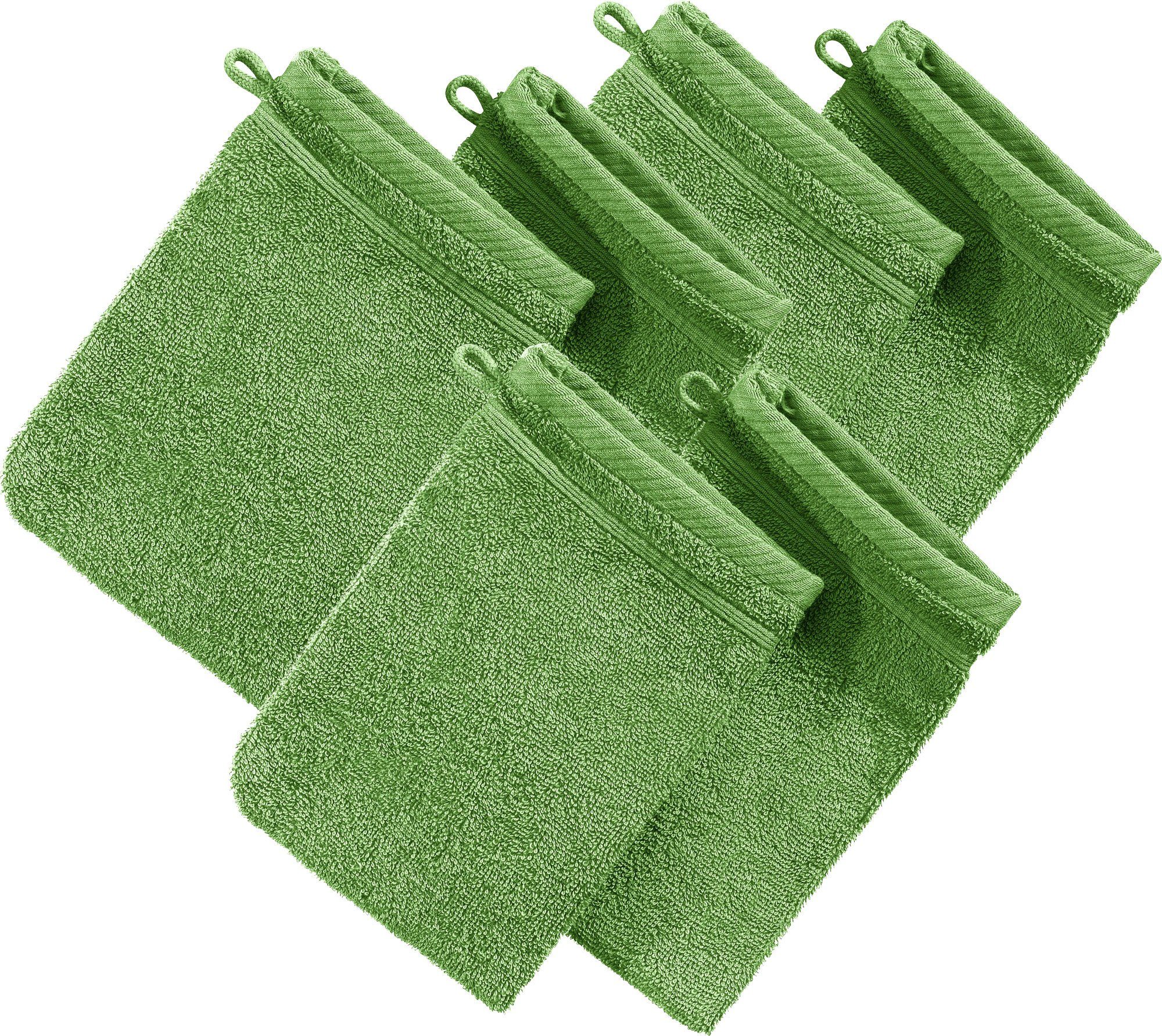 Erwin Müller Waschhandschuh Waschhandschuh "Heidelberg" 6er-Pack, Frottier, Walk-Frottier Uni