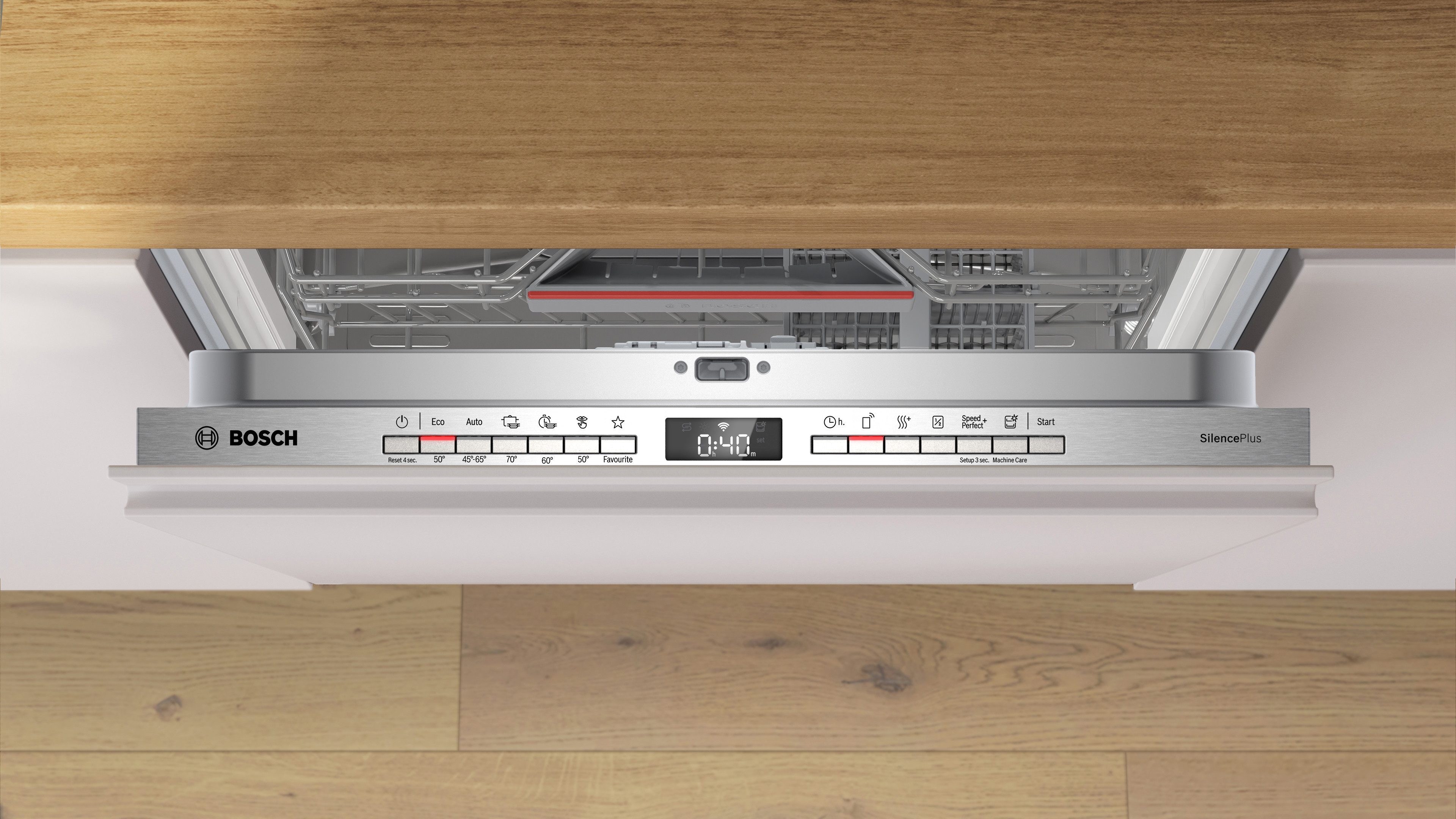 BOSCH vollintegrierbarer Geschirrspüler Serie 4 SMV4EAX28E, 13 Maßgedecke, Automatische Türöffnung für Effizienz, Info Light – Bild 4 von 5
