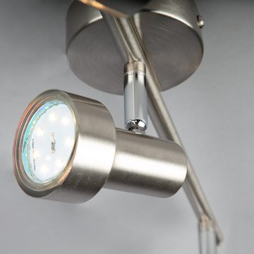 Briloner Leuchten LED Deckenspots 2843-032, LED wechselbar, Warmweiß, matt-nickel, GU10, Deckenlampe