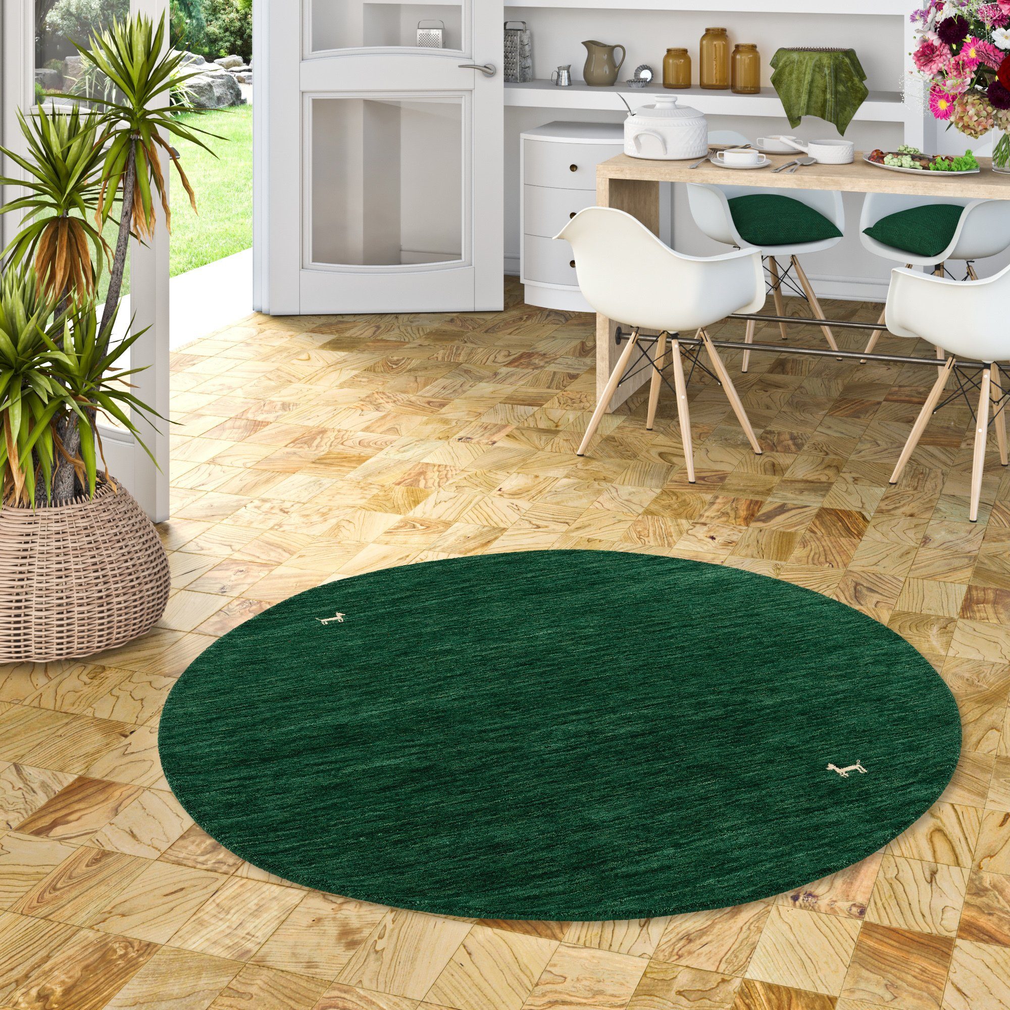 Pergamon Wollteppich Natur Teppich Indo Nepal Gabbeh Shiva Rund, Rund, Höhe günstig online kaufen