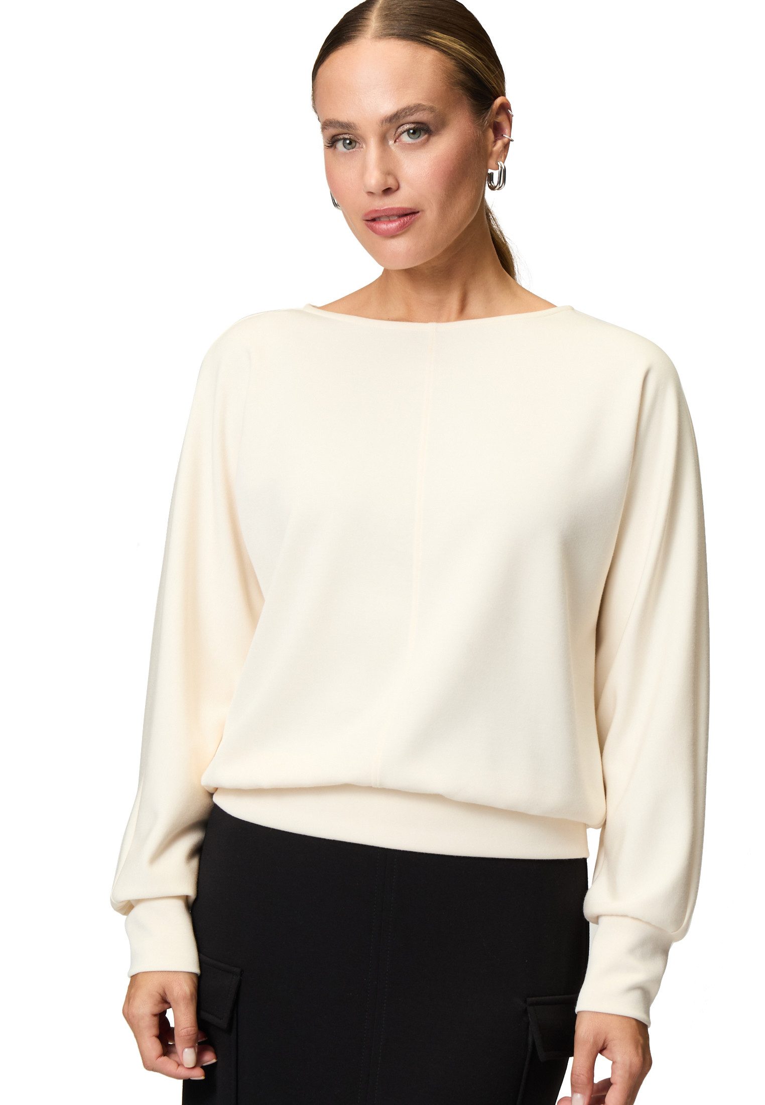 Sweatshirt zero Sweatshirt mit U-Boot Ausschnitt