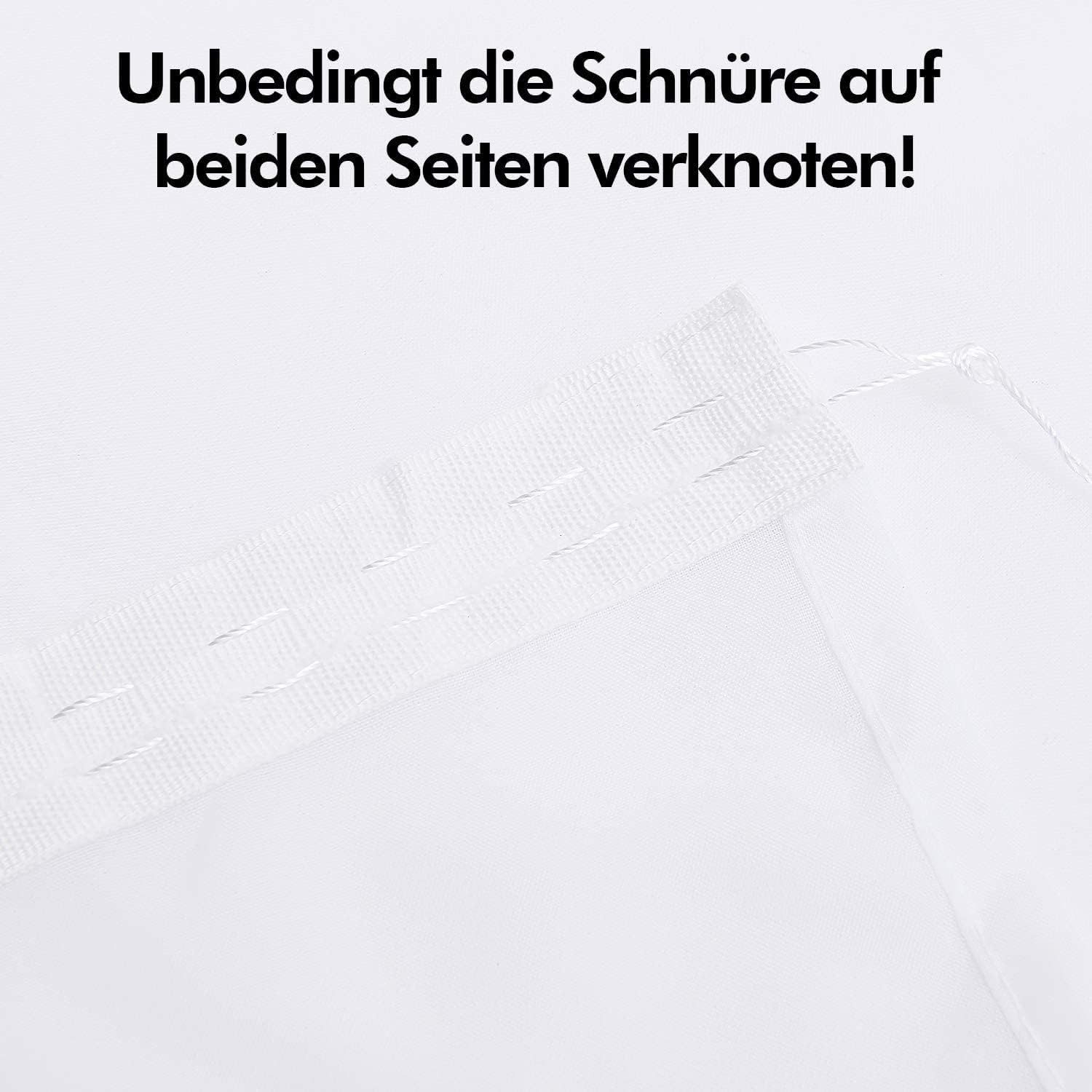 Deconovo Vorhang Wohnzimmer Gardinenschals mit Kräuselband Gardinen Wohnzimmer 2er Set, Transparent Stores Schal Schlafzimmer einfarbig Voile Vorhangschals – Bild 5 von 5