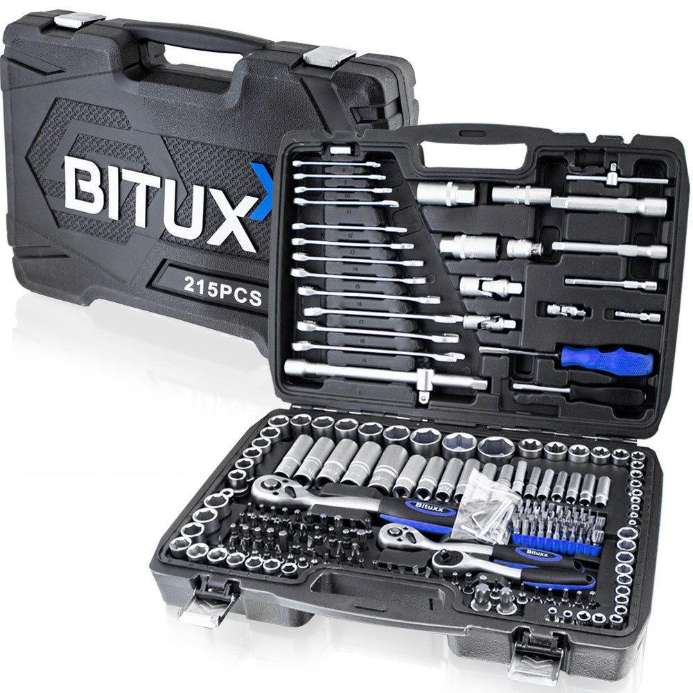 Bituxx Werkzeugset Ratschenkoffer 215 tlg., (Ratschen Set, 215-tlg., Ratschenkoffer mit umfangreichem Zubehör MS-15901)