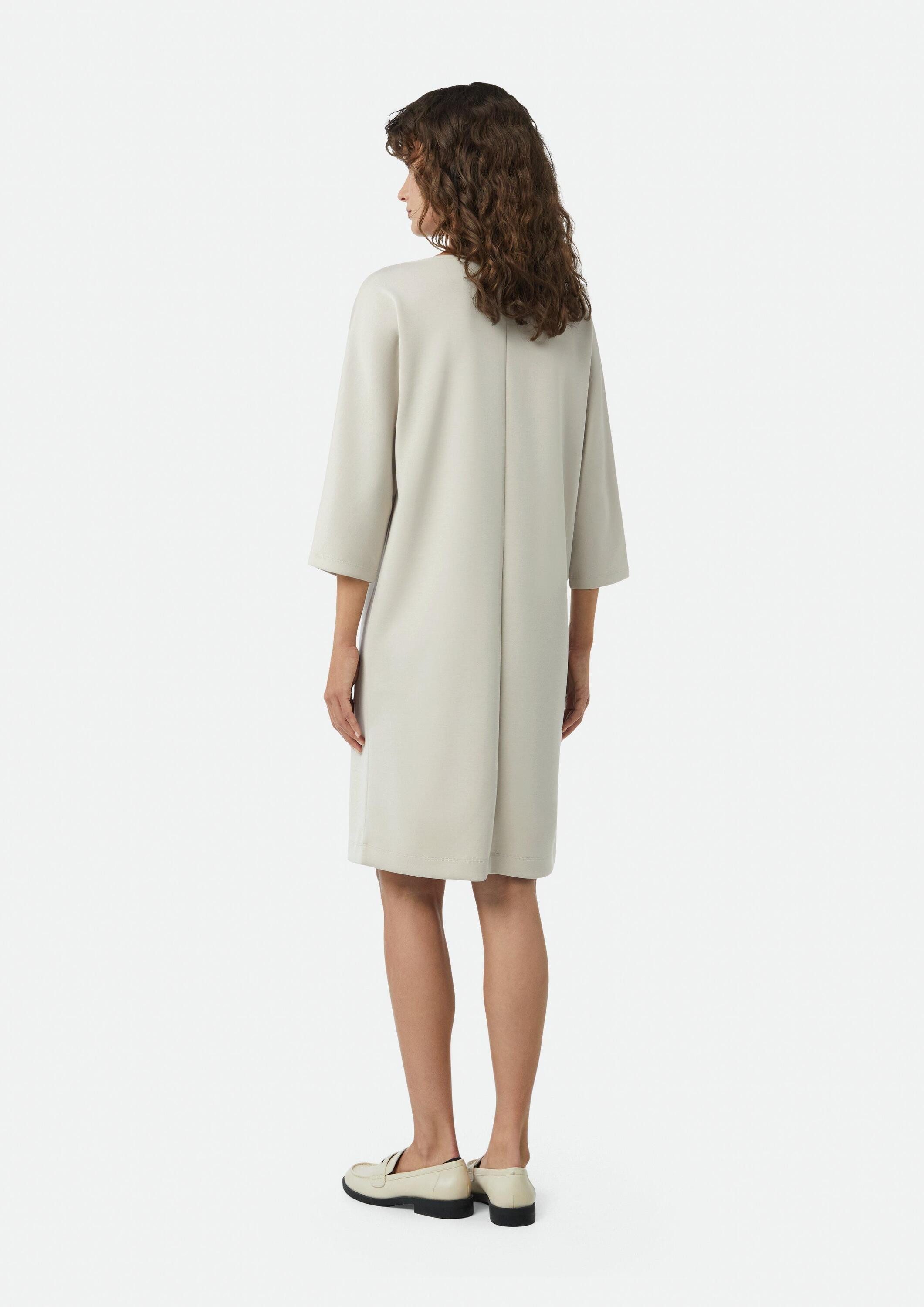 comma Minikleid Kleid Softes Sweat-Kleid mit U-Boot-Ausschnitt und Fledermausärmeln