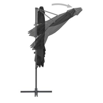furnicato Sonnenschirm Ampelschirm mit Stahlmast Anthrazit 250 x 250 cm