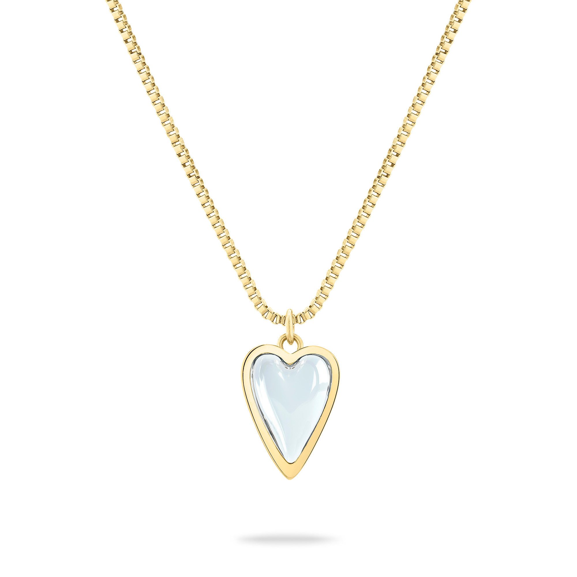 Kette mit Anhänger Schmuck Geschenk Edelstahl Halskette Glass Heart