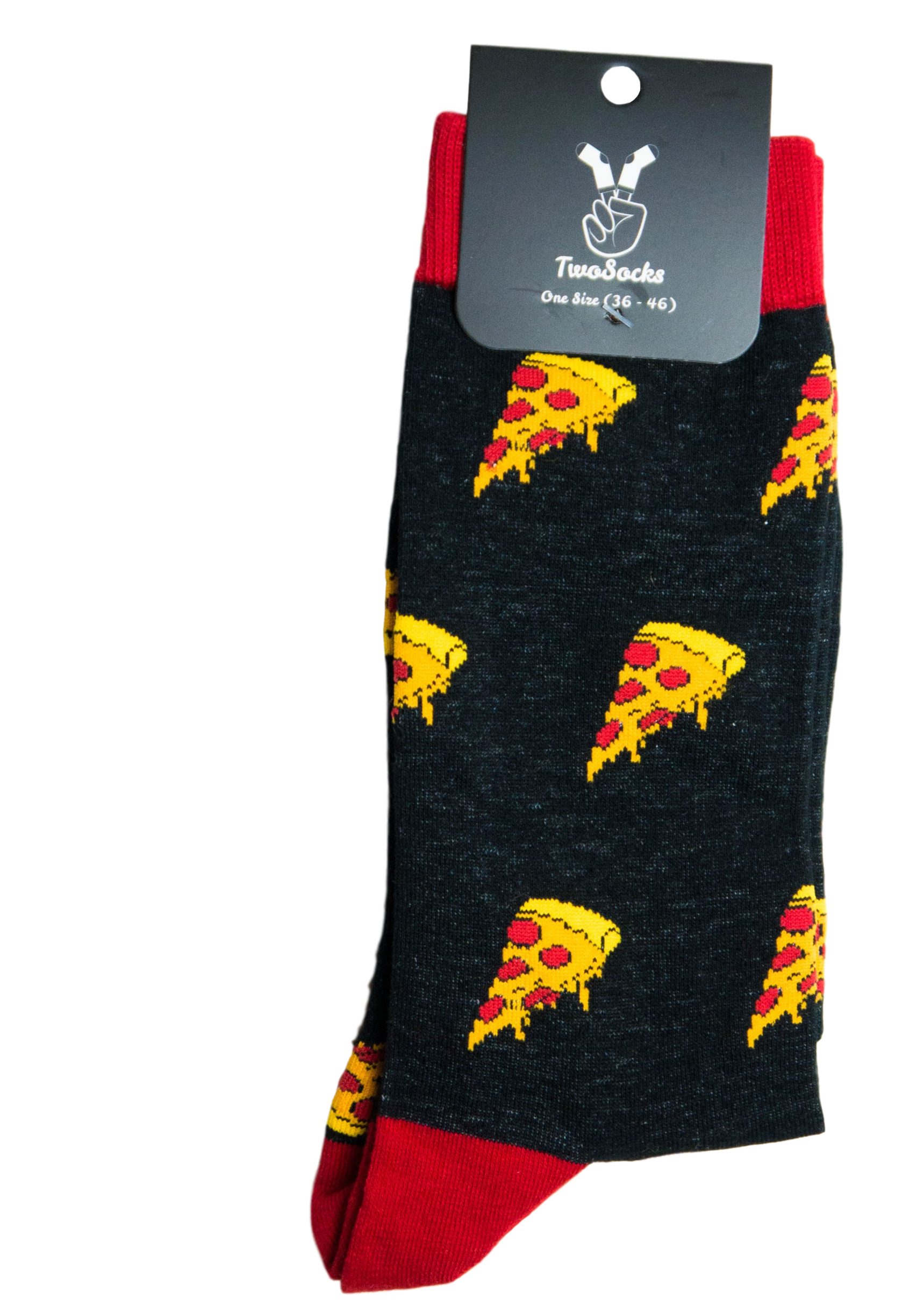 Socken TwoSocks Pizza Einheitsgröße Herren lustige Freizeitsocken Socken & Damen,
