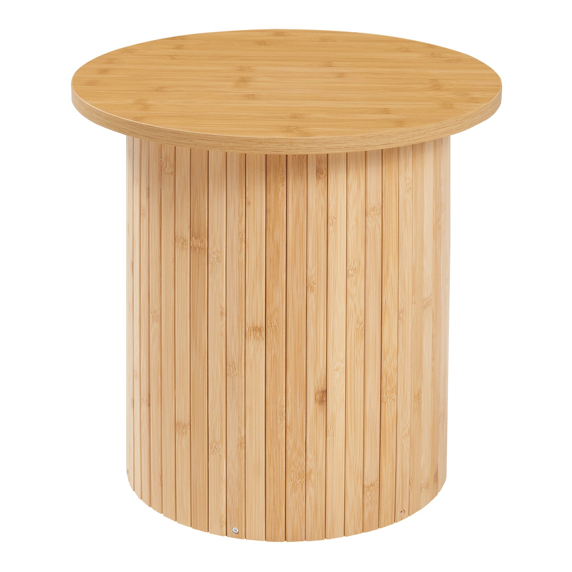 en.casa Beistelltisch, »Ledepid« 40 x Ø40 cm rund Bambus + MDF Natur günstig online kaufen