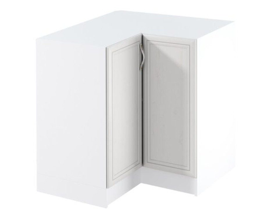 Xlmoebel Eckunterschrank Eckunterschrank in Weiß aus Holz mit zwei Türen und Regalfach (1-St) Made in Europa