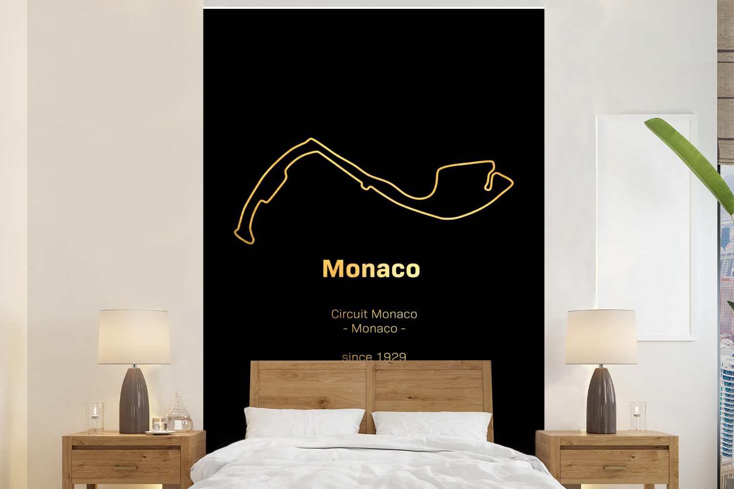 MuchoWow Fototapete Formel 1 - Monaco - Rennstrecke, Matt, bedruckt, (3 St), Montagefertig Vinyl Tapete für Wohnzimmer, Wandtapete