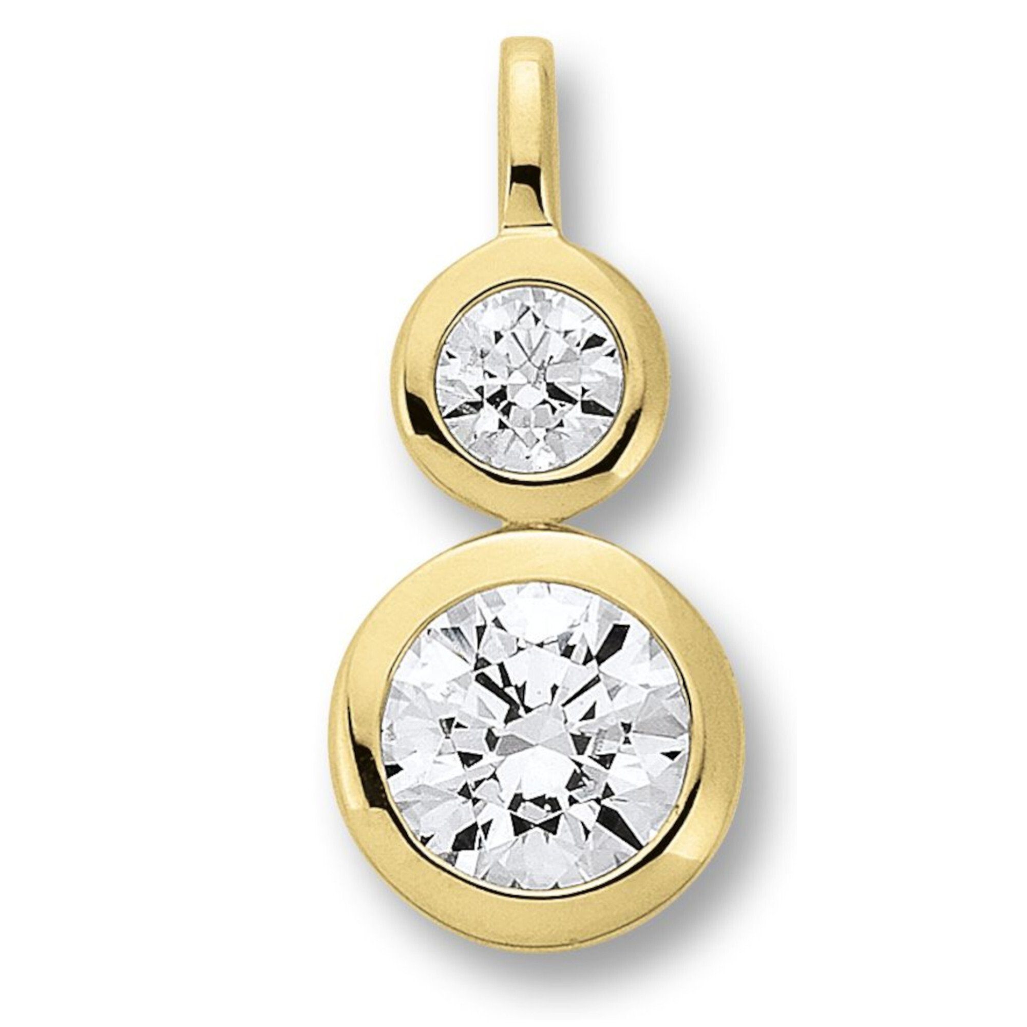 ONE ELEMENT Kettenanhänger Zirkonia Anhänger aus 333 Gelbgold, Kleines Statement – persönlich, stilvoll, alltagstauglich