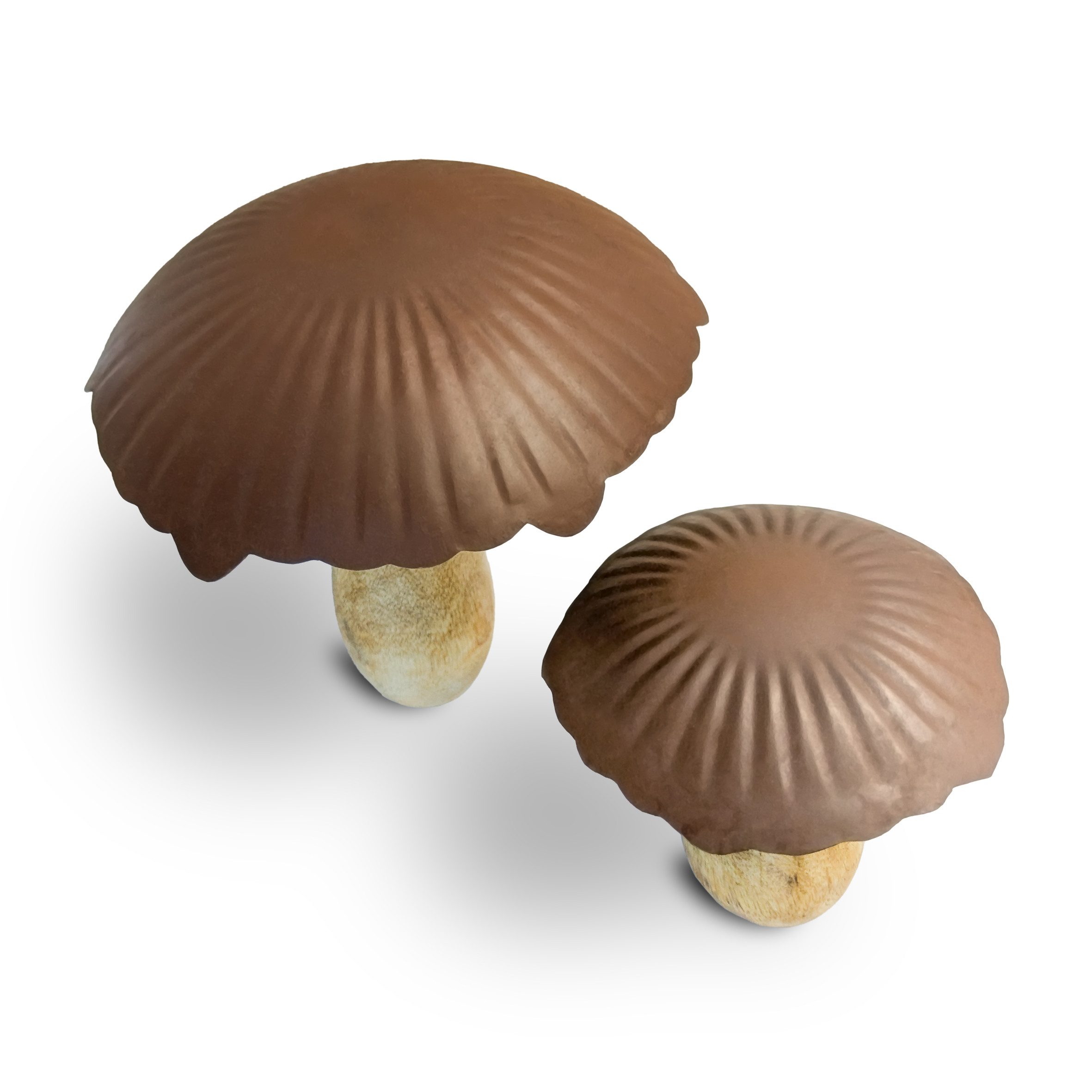 Spetebo Dekofigur Mango Holz Pilze im 2er Set (Artikel, 1 St., 2er Set), Ideal für herbstliche Dekorationen – Bild 4 von 5