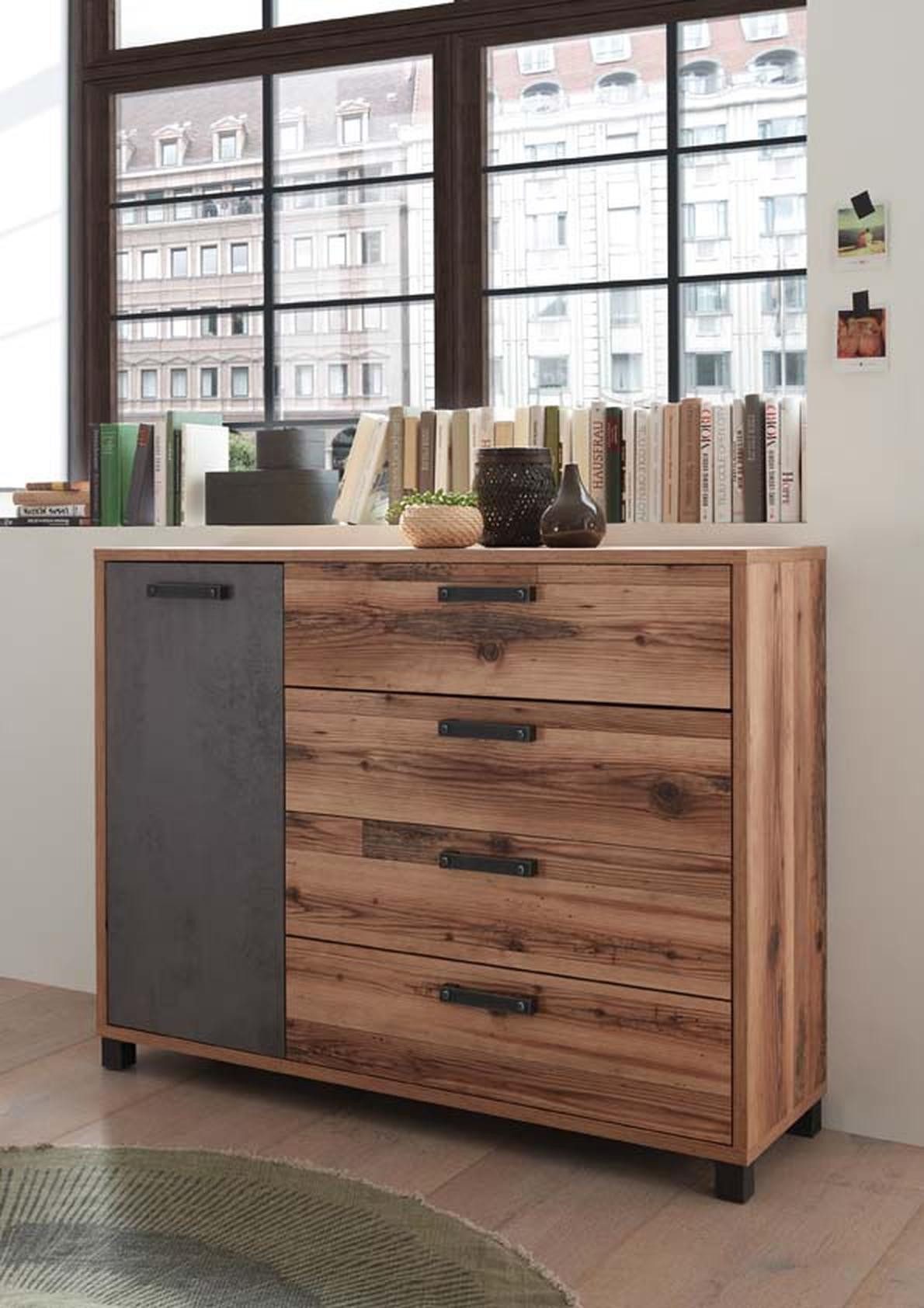 möbelando Kommode Donielle, 125 x 96 x 38 cm (B/H/T)